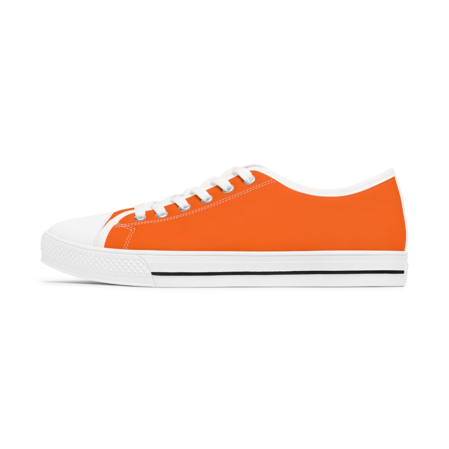 Women's Canvas Low Top Solid Color Sneakers - Electric Orange US 12 White sole