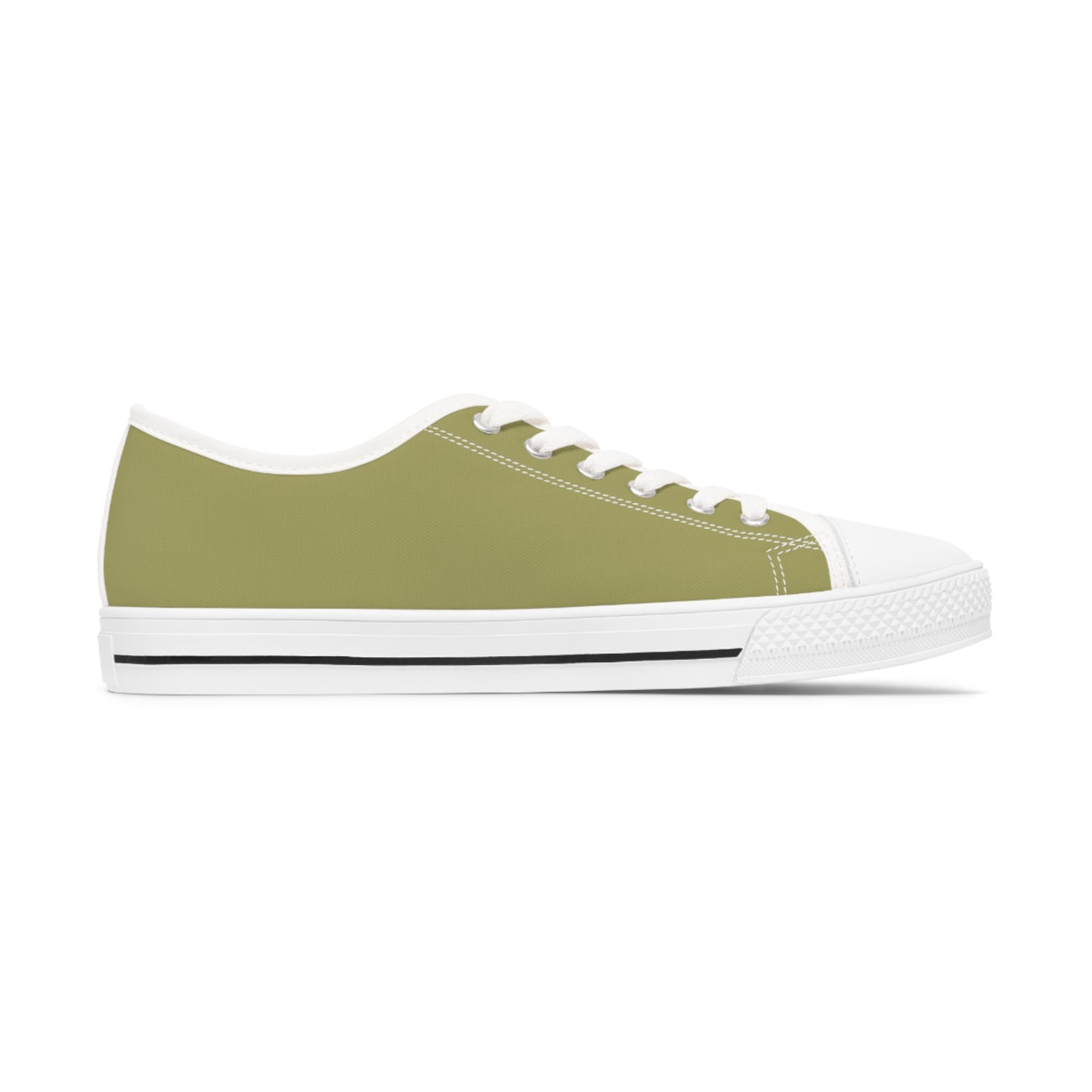 Women's Canvas Low Top Solid Color Sneakers - Light Moss US 12 White sole