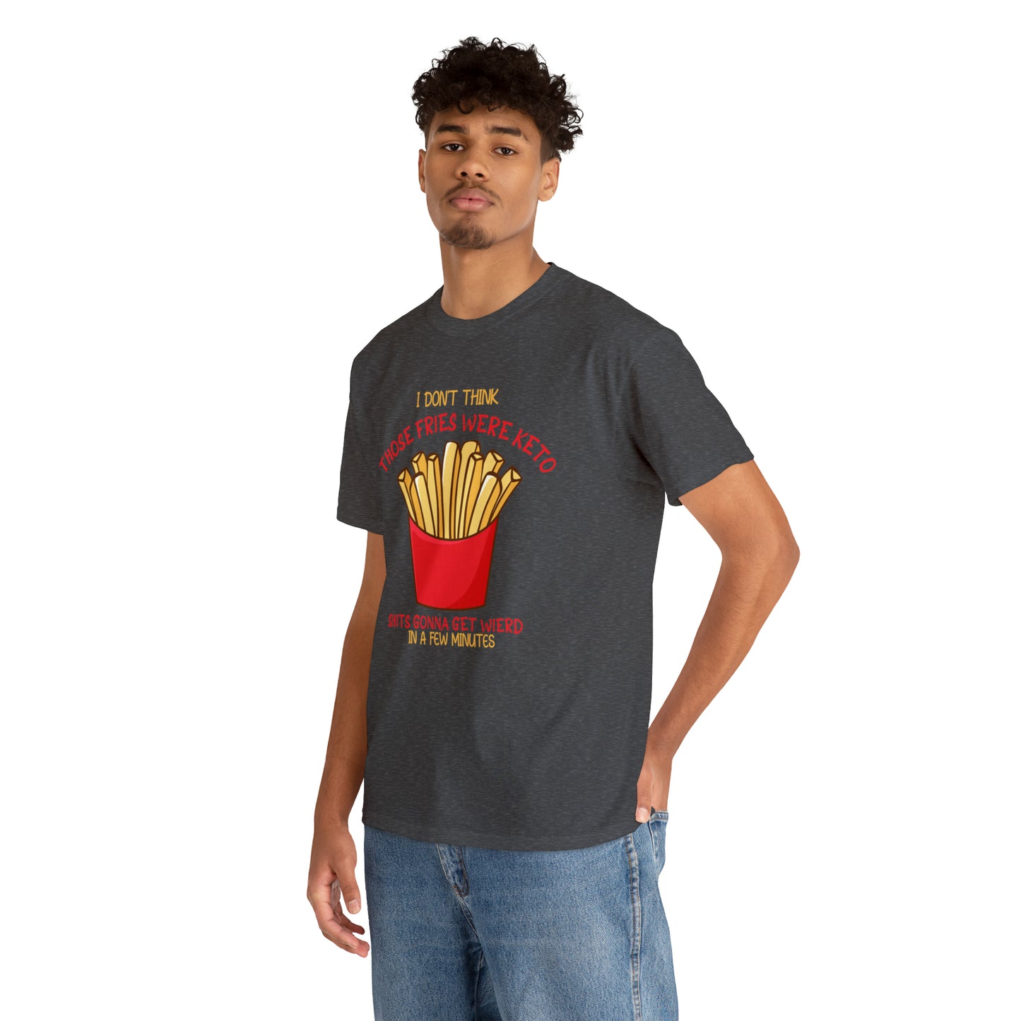Unisex Heavy Cotton Tee - Those Fries Weren't Keto... Graphite Heather 5XL