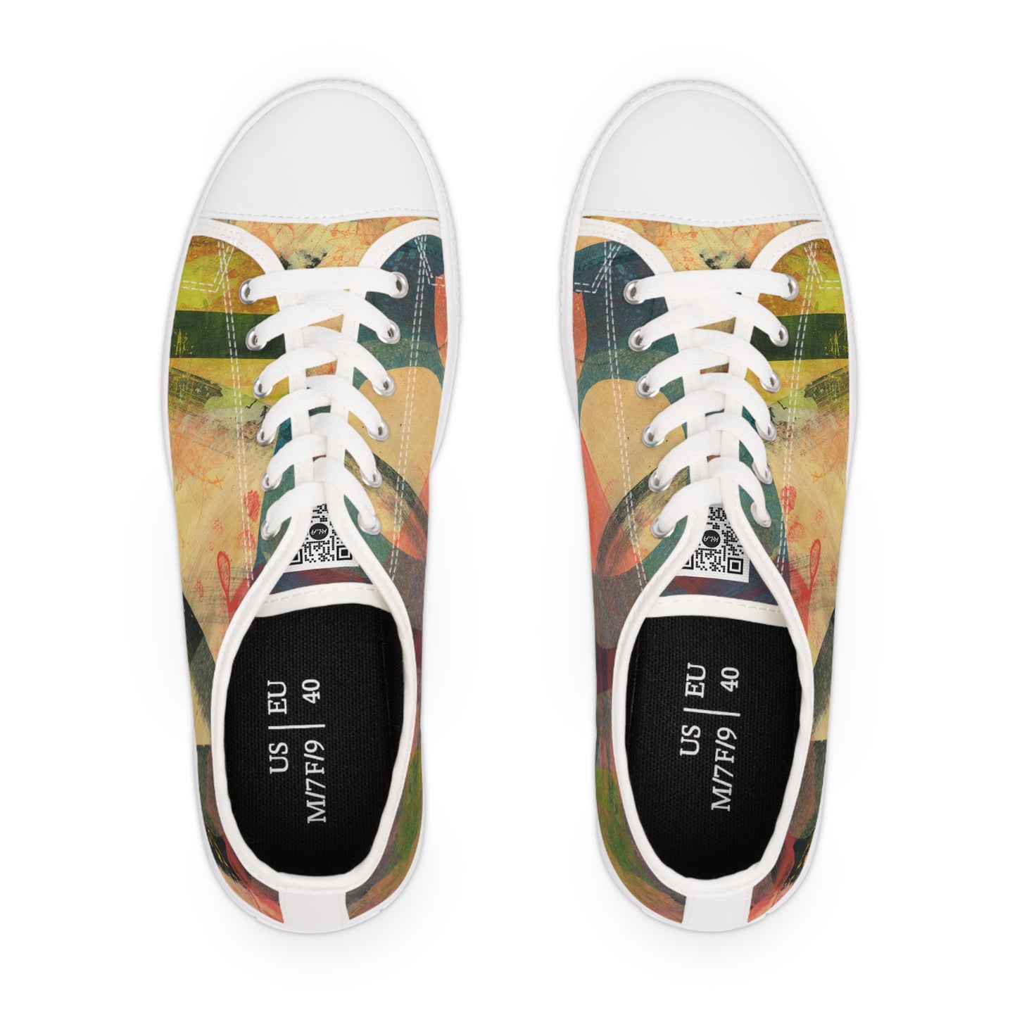 Women's Low Top Sneakers - 02867 US 12 White sole