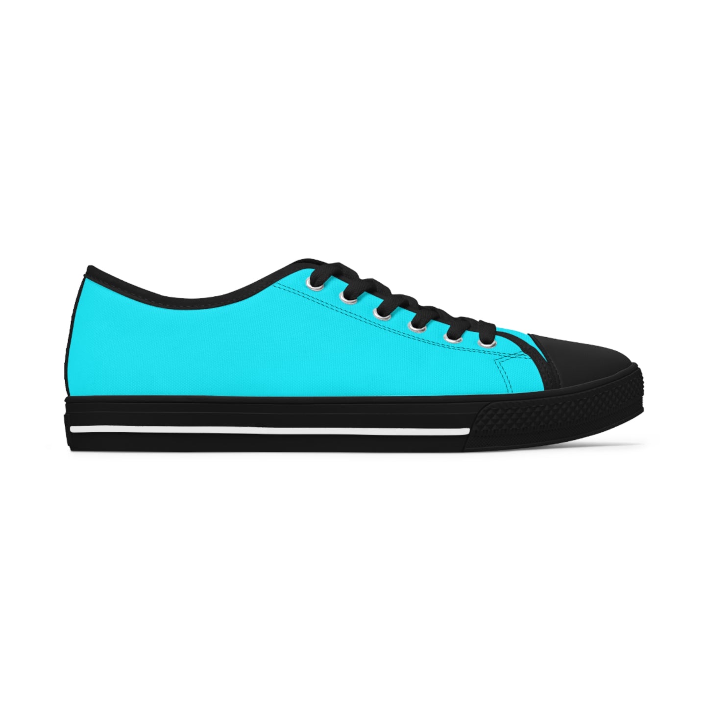 Women's Canvas Low Top Solid Color Sneakers - Cool Pool Aqua Blue US 12 White sole