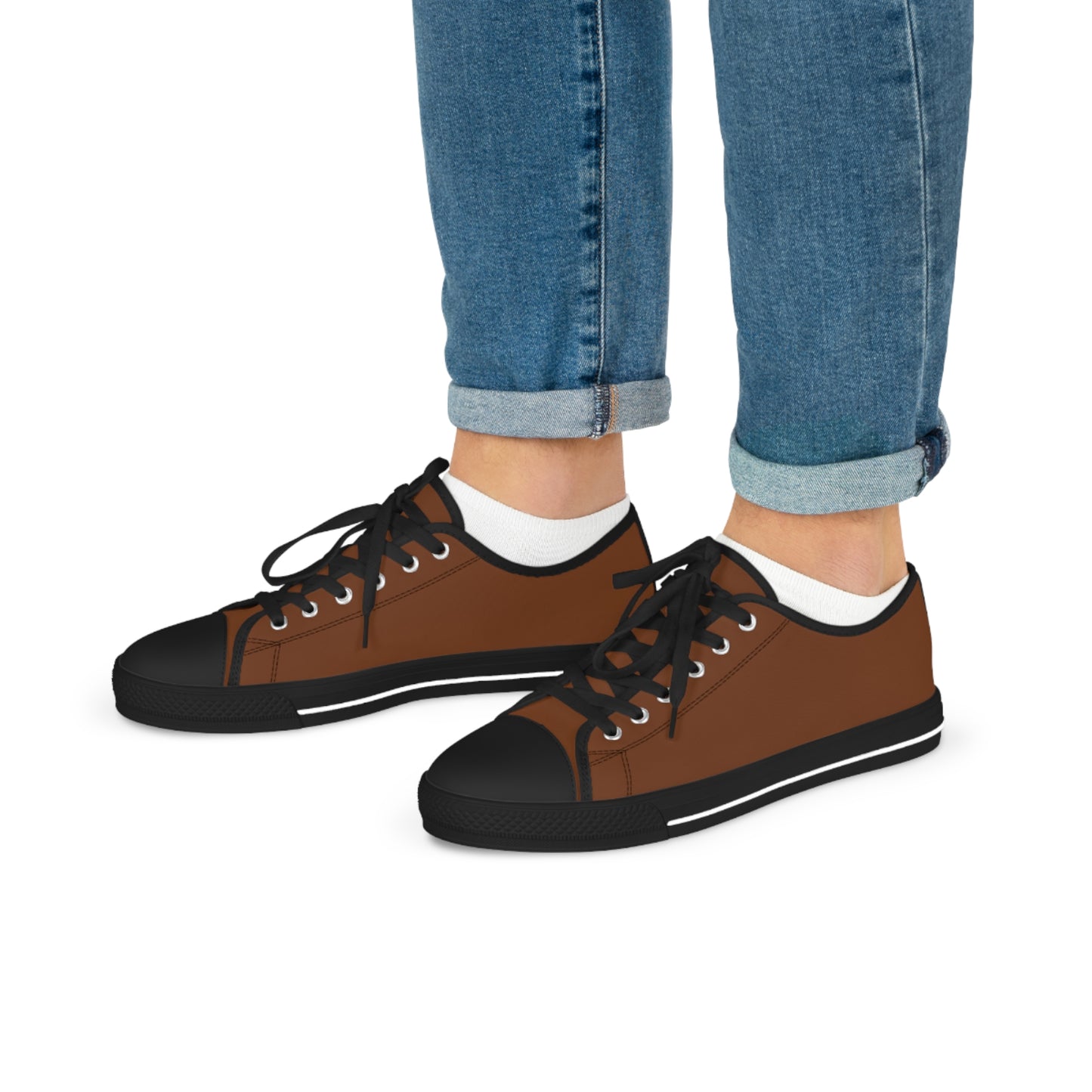 Men's Canvas Low Top Solid Color Sneakers - Rotten Orange US 14 Black sole