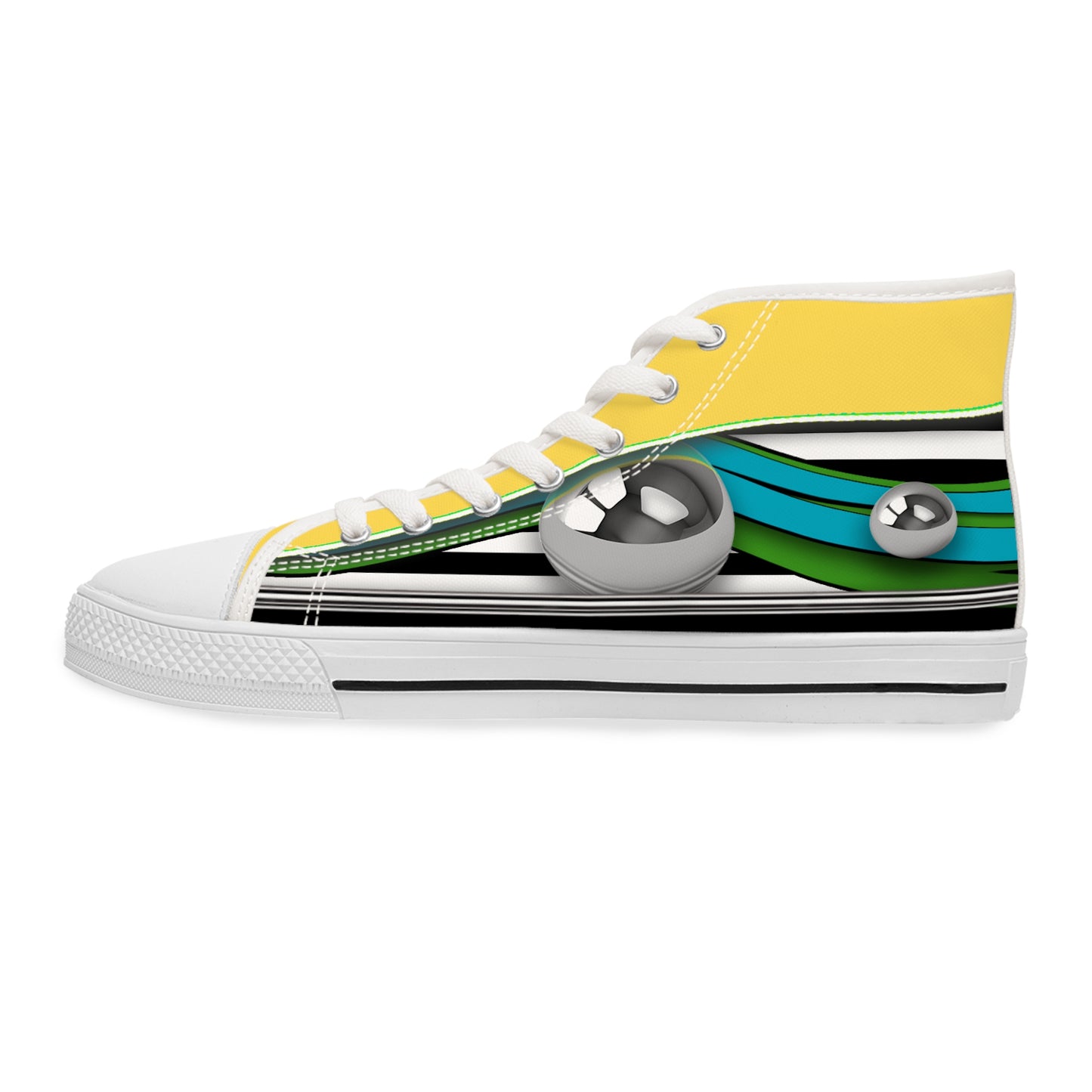 Women's High Top Graphics Sneakers - 10004 US 12 White sole