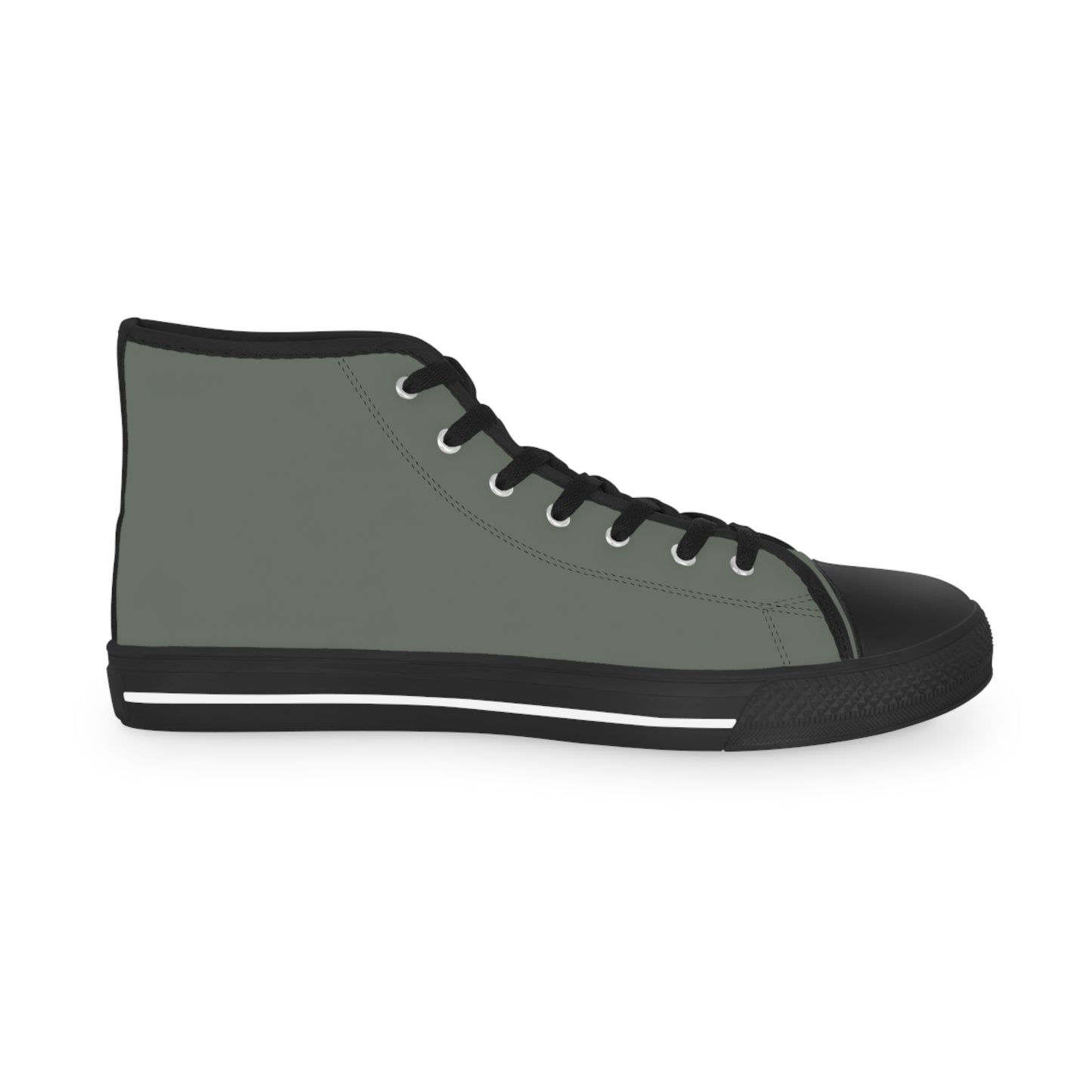Men's Canvas High Top Solid Color Sneakers - Drab Olive Gray US 14 White sole