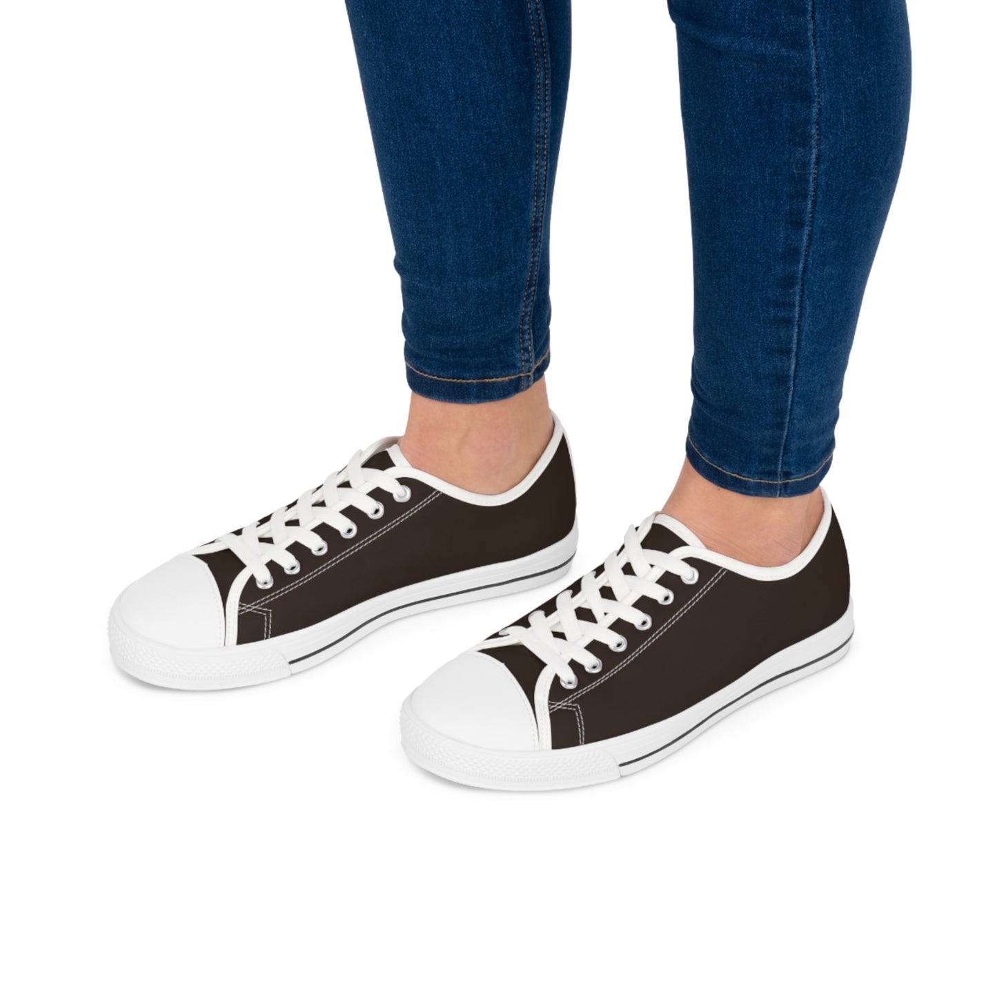 Women's Canvas Low Top Solid Color Sneakers - Chocolate Cherry US 12 White sole