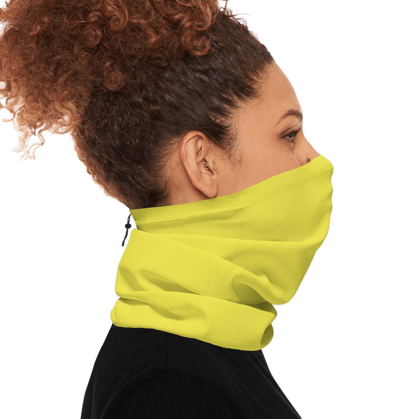Winter Neck Gaiter With Drawstring - Yellow