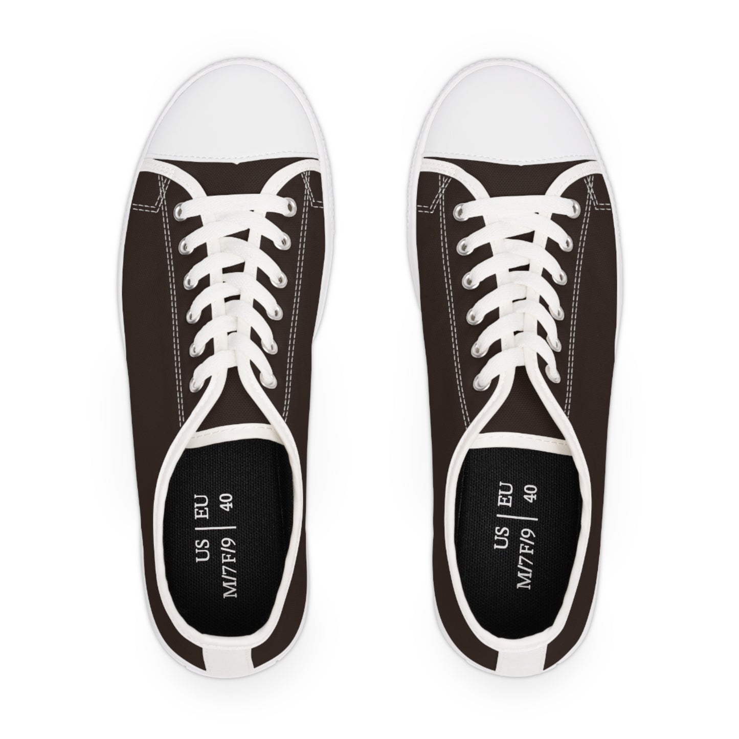 Women's Canvas Low Top Solid Color Sneakers - Chocolate Cherry US 12 White sole