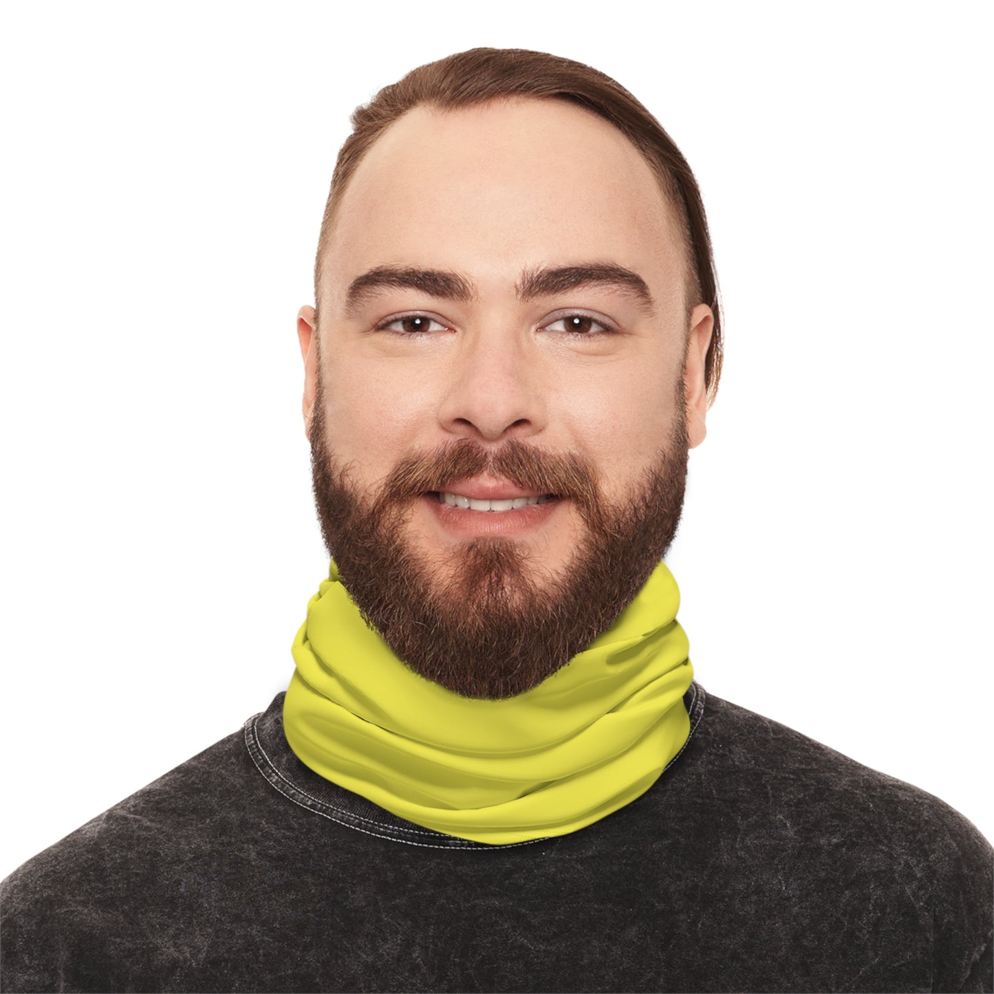 Winter Neck Gaiter With Drawstring - Yellow