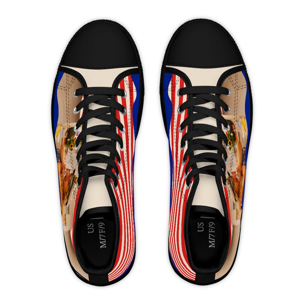 klasneakers Women's Custom Canvas High-Top Sneakers - Sailor Girl on the Island