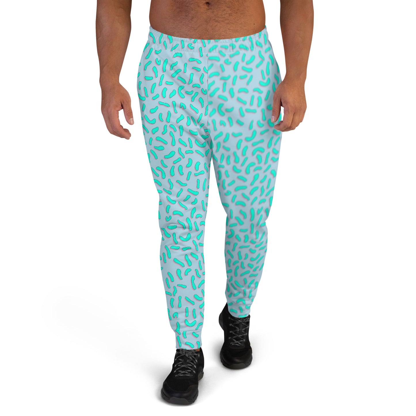 klasneakers KLA Men's Retro 80's Joggers - Aqua Green Bacteria on Sky Blue