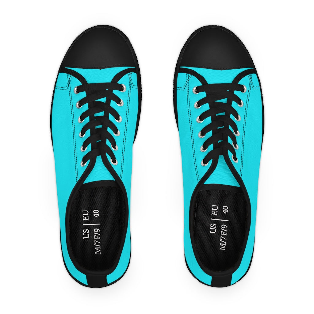klasneakers Women's Canvas Low Top Solid Color Sneakers - Cool Pool Aqua Blue