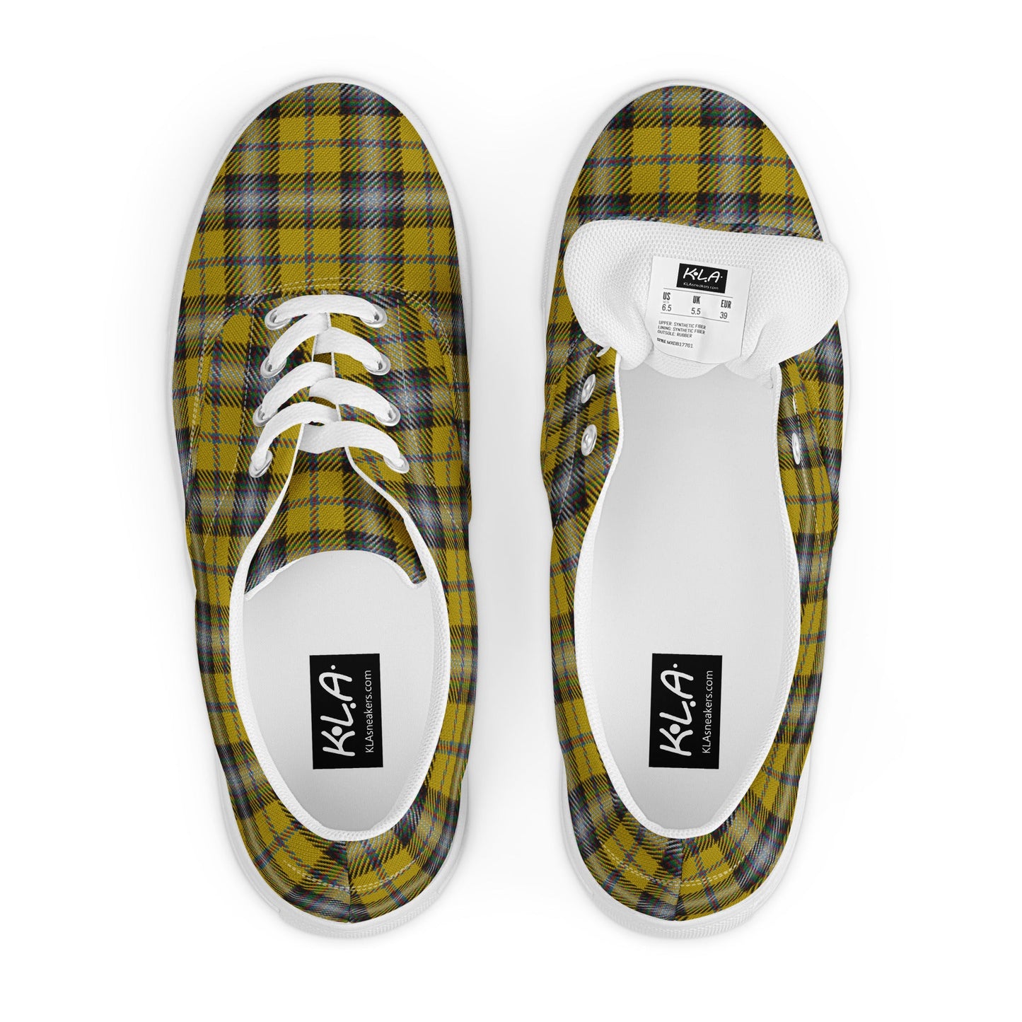 klasneakers Men’s lace-up canvas shoes - Sidi Plaid Tartan
