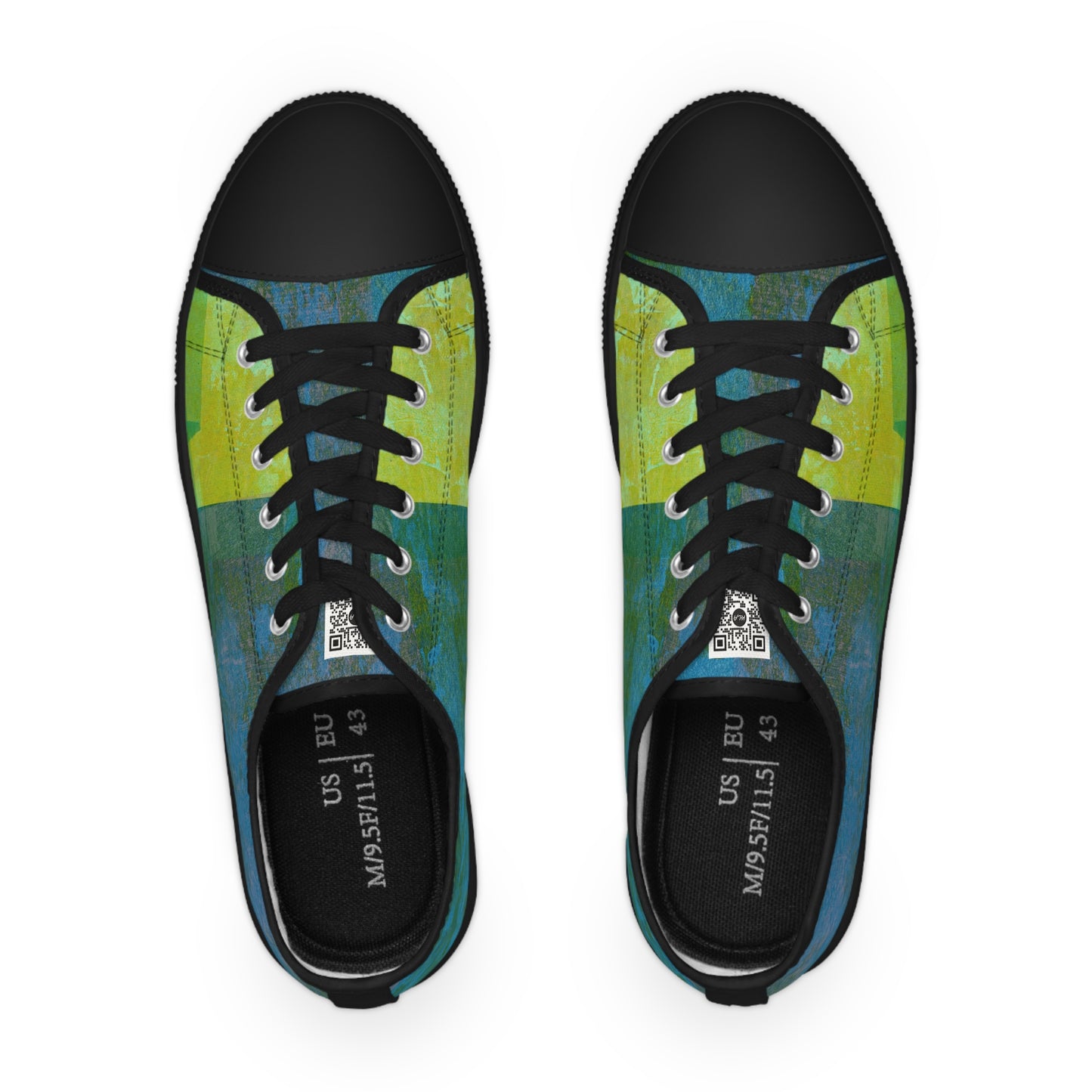 Men's Low Top Sneakers - 02859 US 14 Black sole
