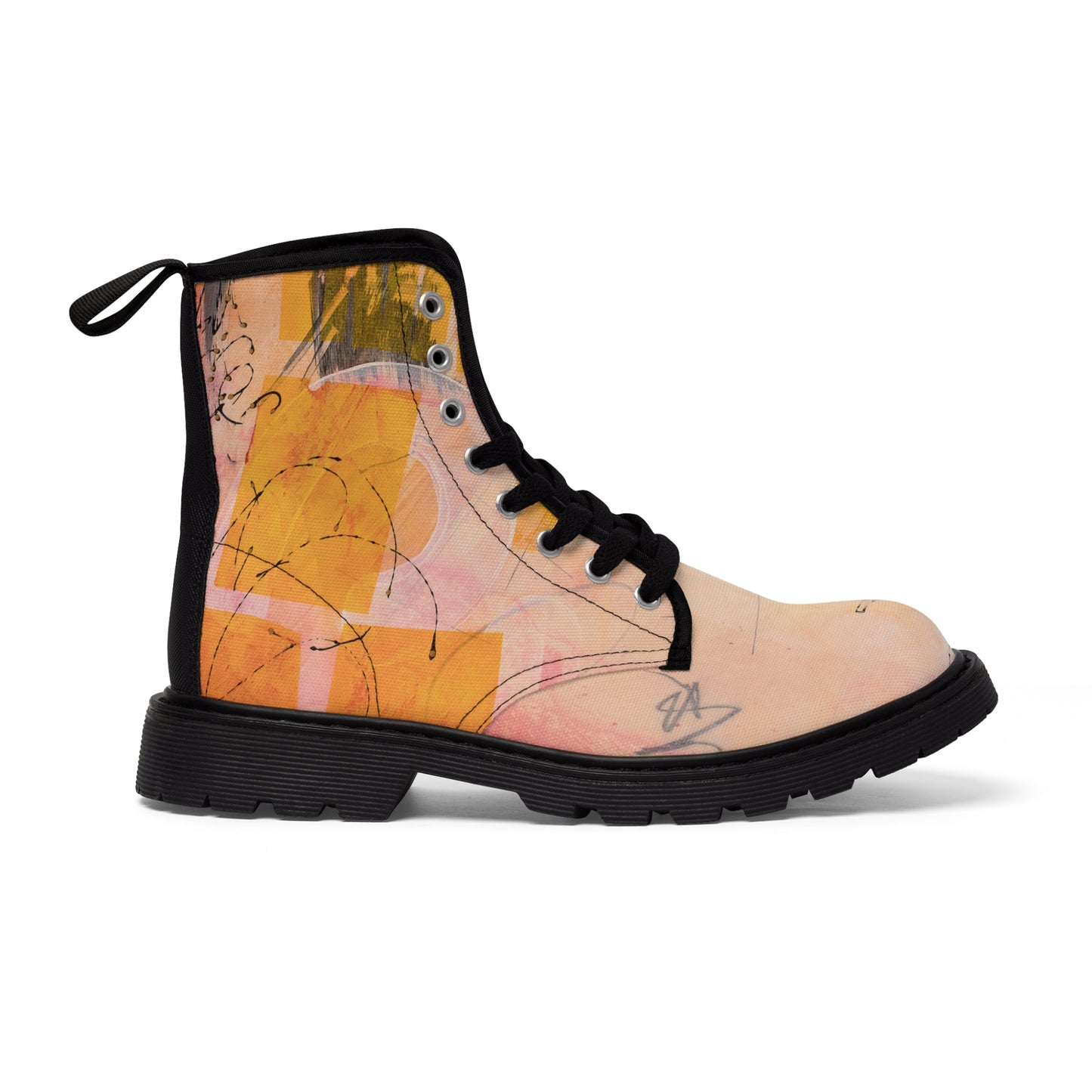 Women's Canvas Boots - 02876 US 11 Black sole