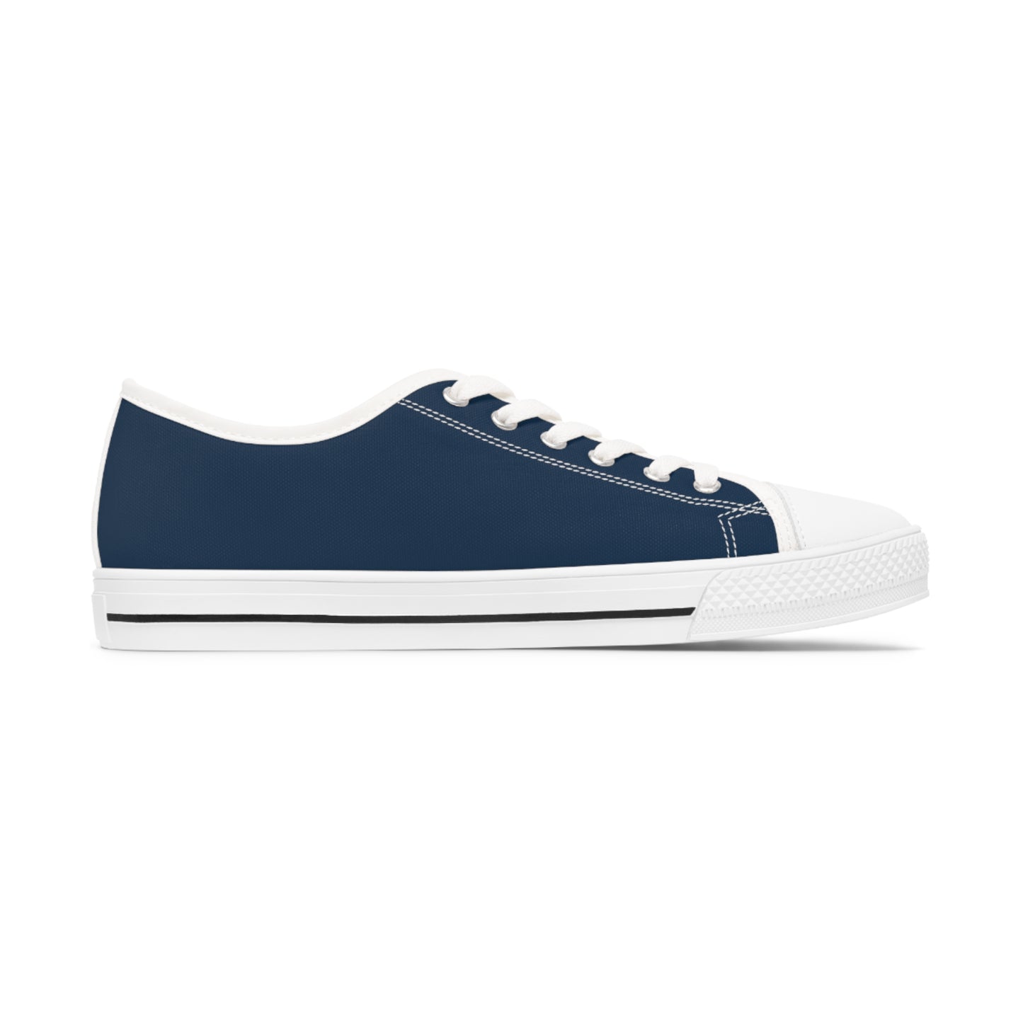 Women's Canvas Low Top Solid Color Sneakers - Ink Blue US 12 White sole