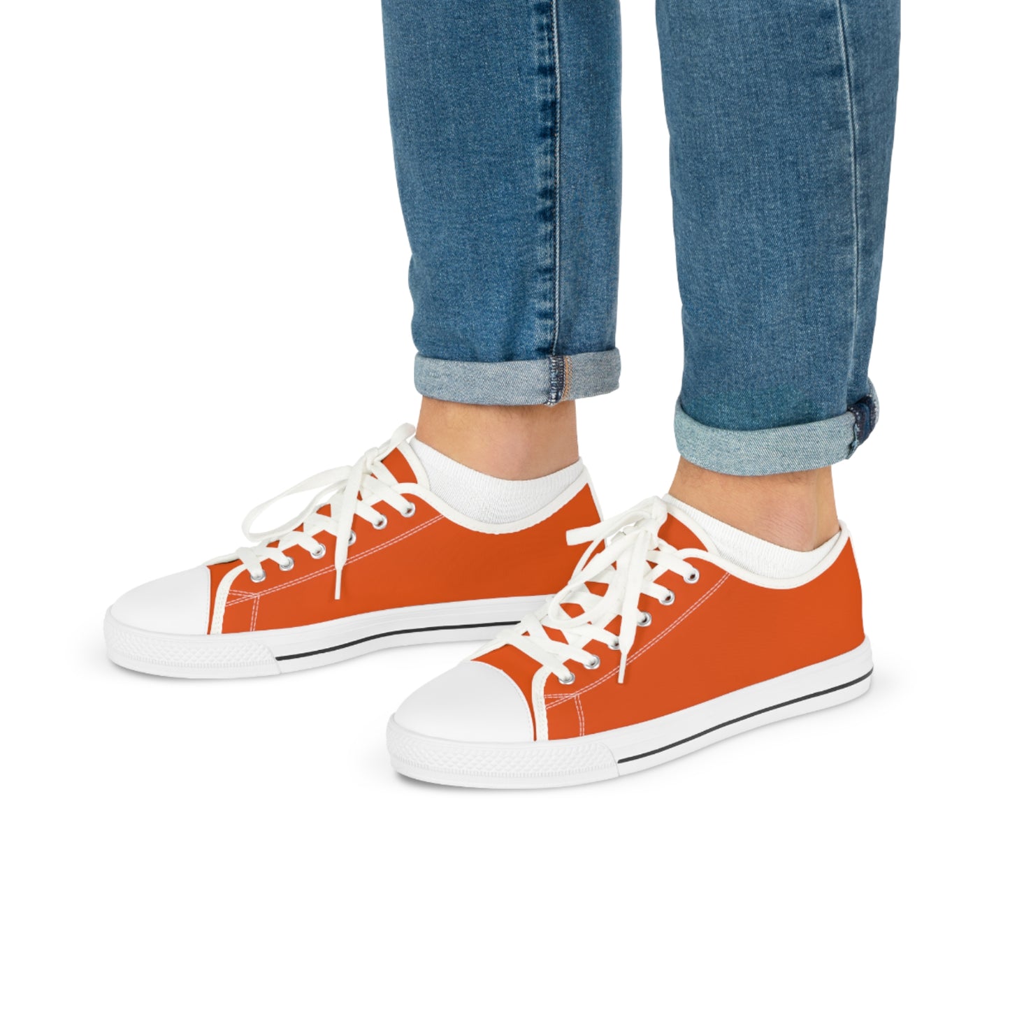Men's Low Top Sneakers - Dark Orange US 14 Black sole