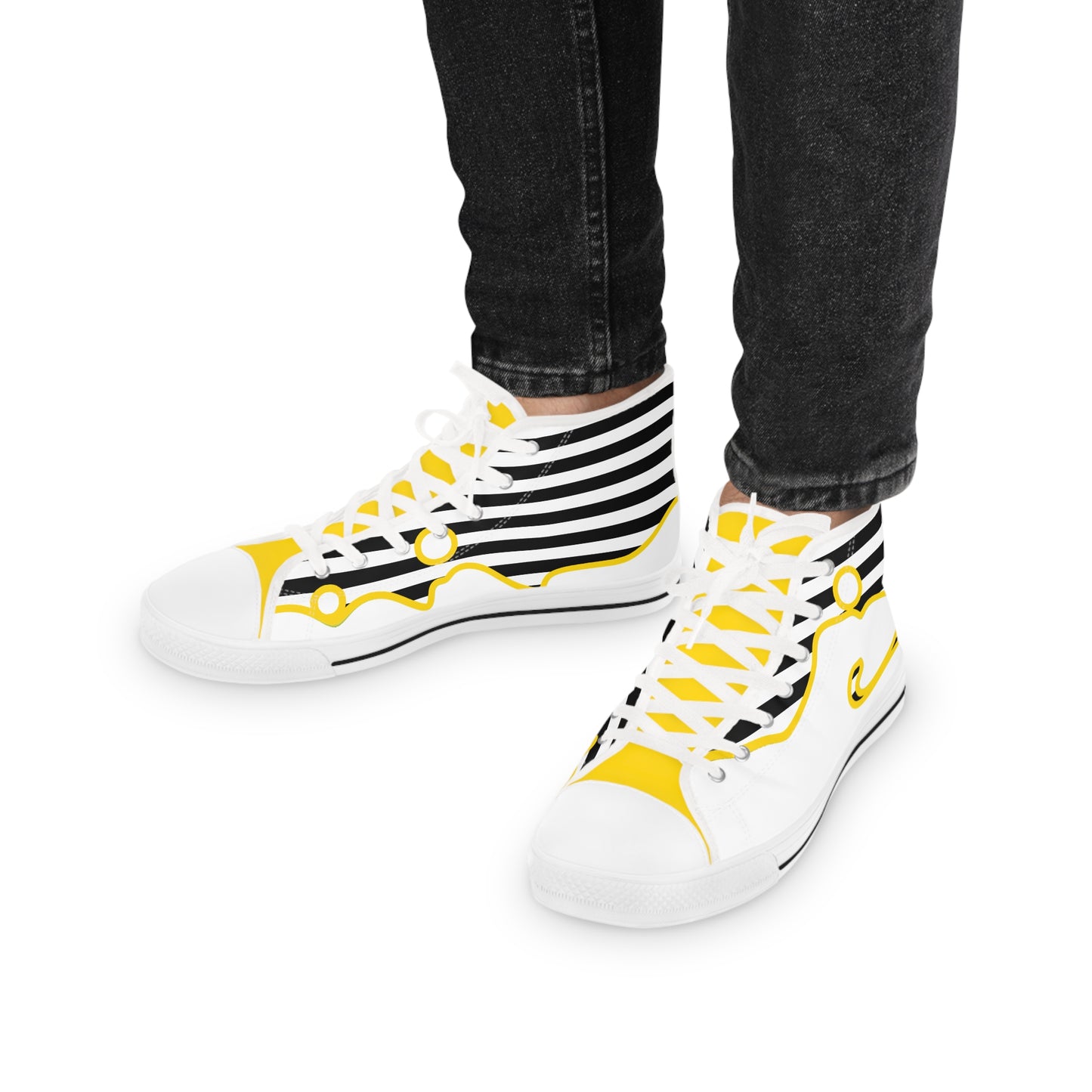 Men's High Top Graphics Sneakers - 10002 US 14 White sole