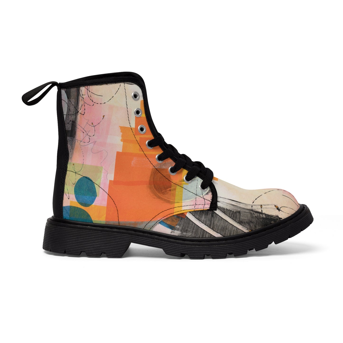 Women's Canvas Boots - 02869 US 11 Black sole