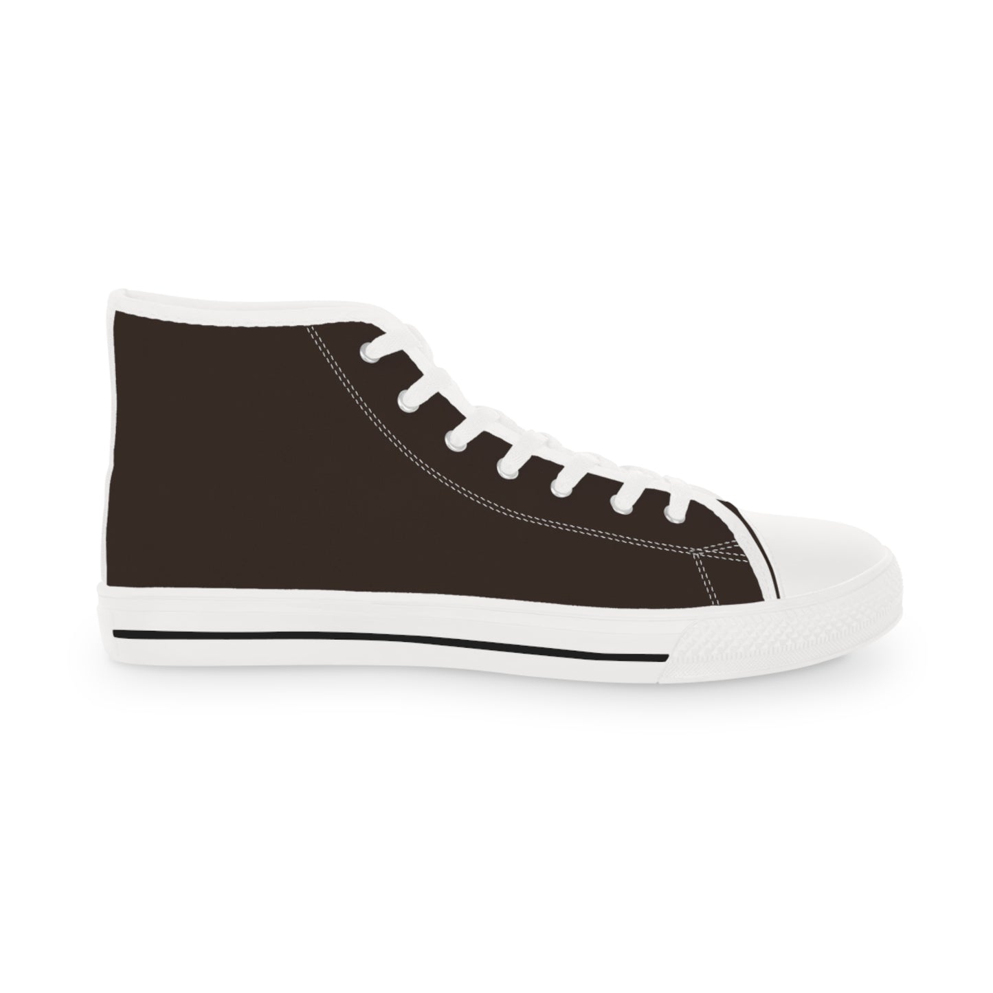 Men's Canvas High Top Solid Color Sneakers - Chocolate Cherry US 14 White sole