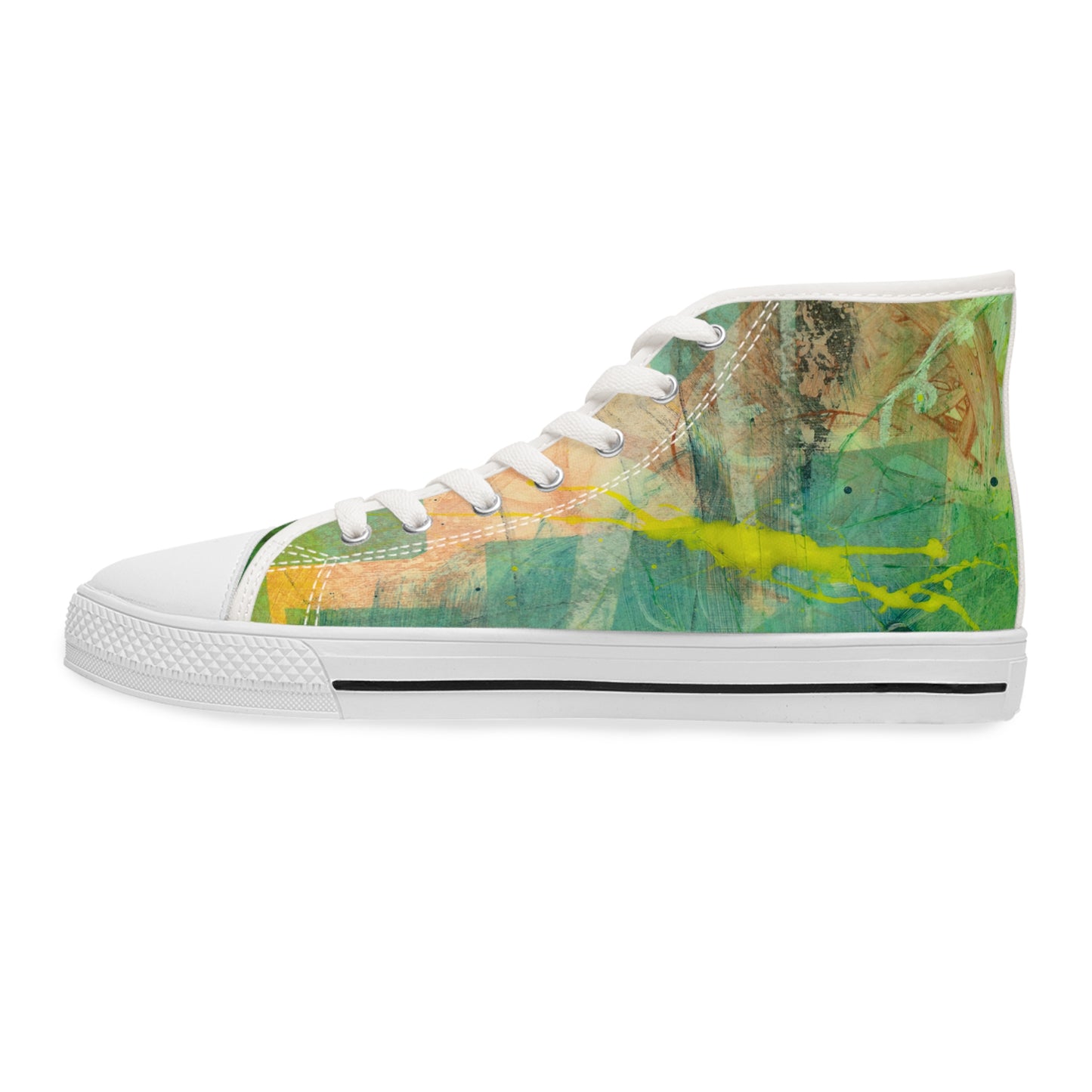 Women's High Top Sneakers - 02873 US 12 White sole