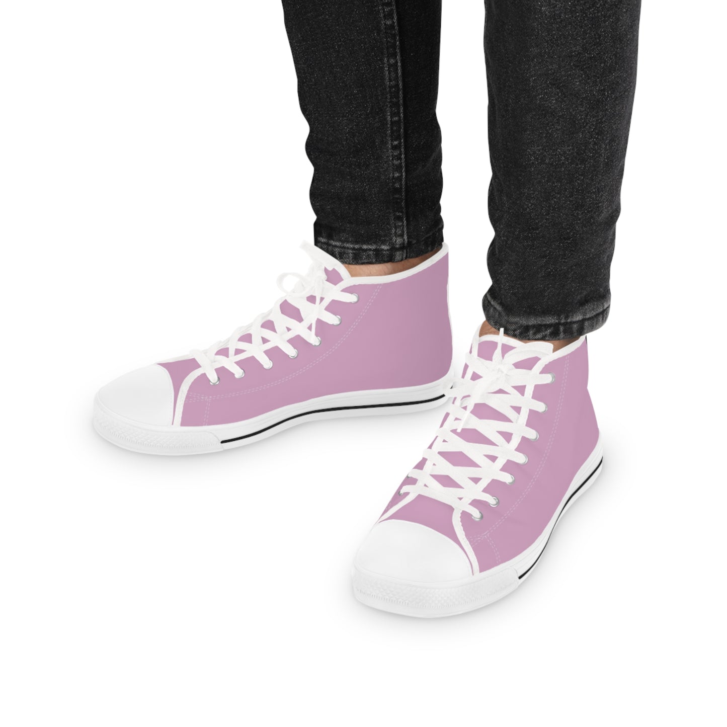 Men's Canvas High Top Solid Color Sneakers - Faded Bubblegum US 14 White sole