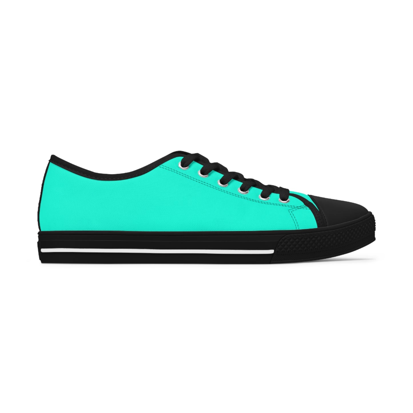 Women's Canvas Low Top Solid Color Sneakers - Cool Pool Aqua Green US 12 White sole