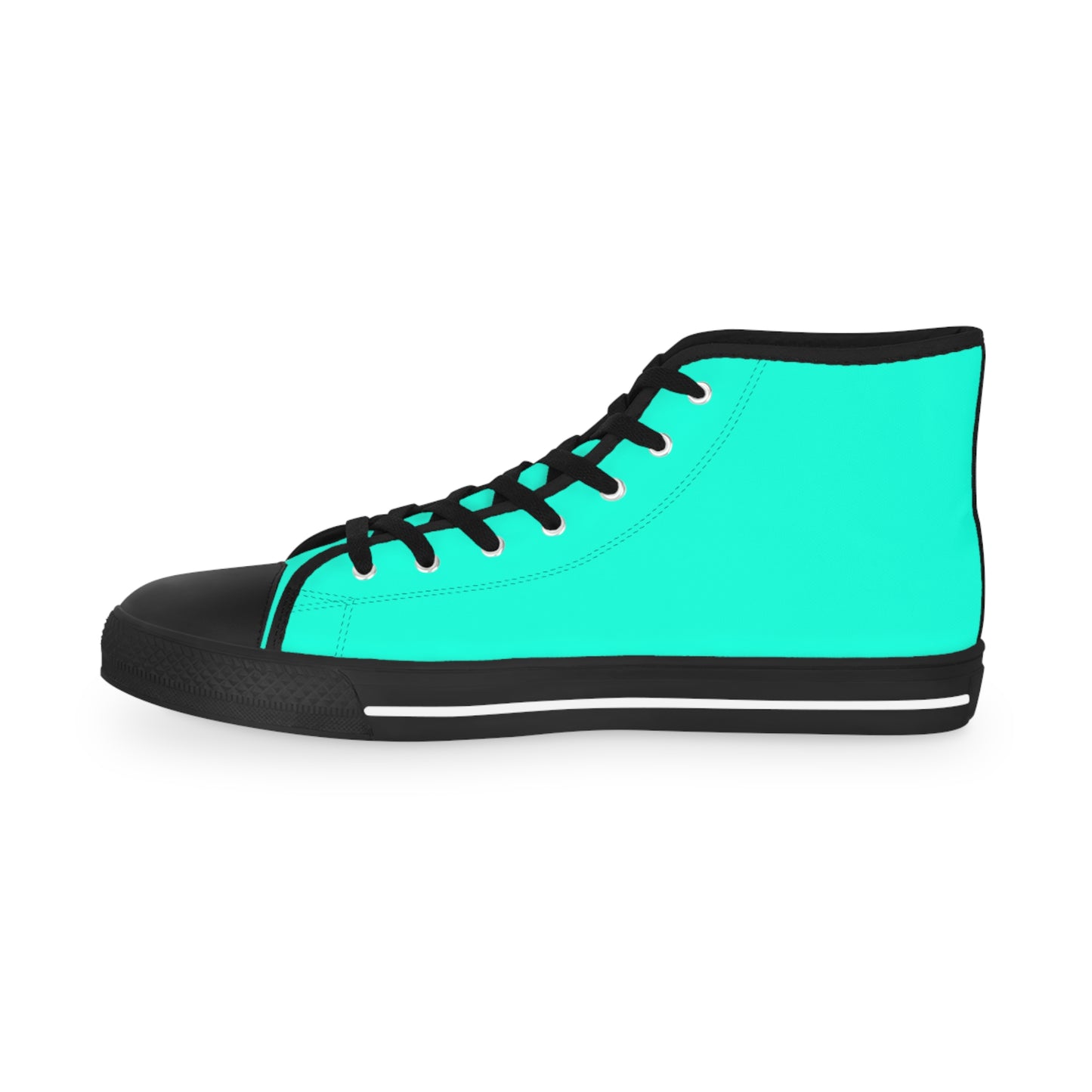 Men's Canvas High Top Solid Color Sneakers - Cool Pool Aqua Green US 14 White sole