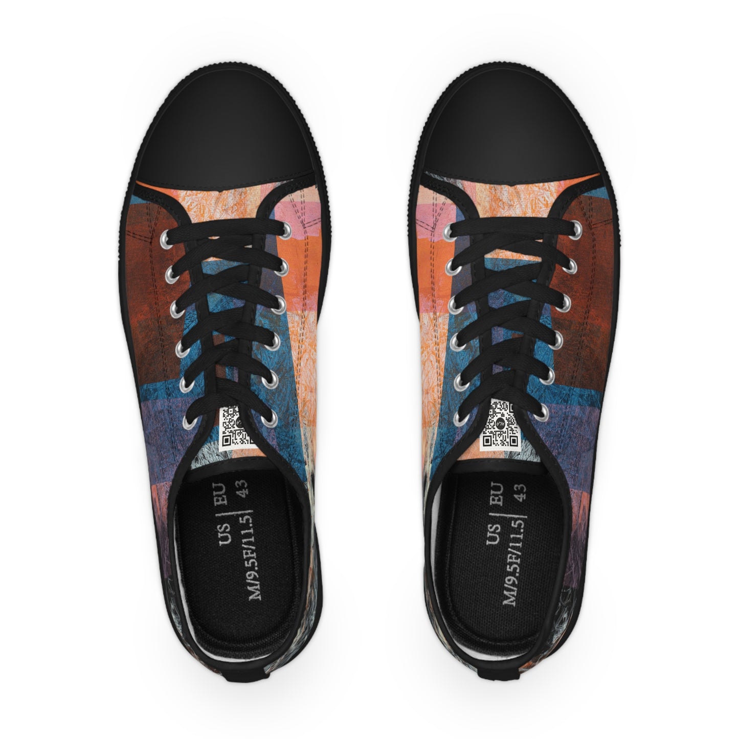 Men's Low Top Sneakers - 02862 US 14 Black sole