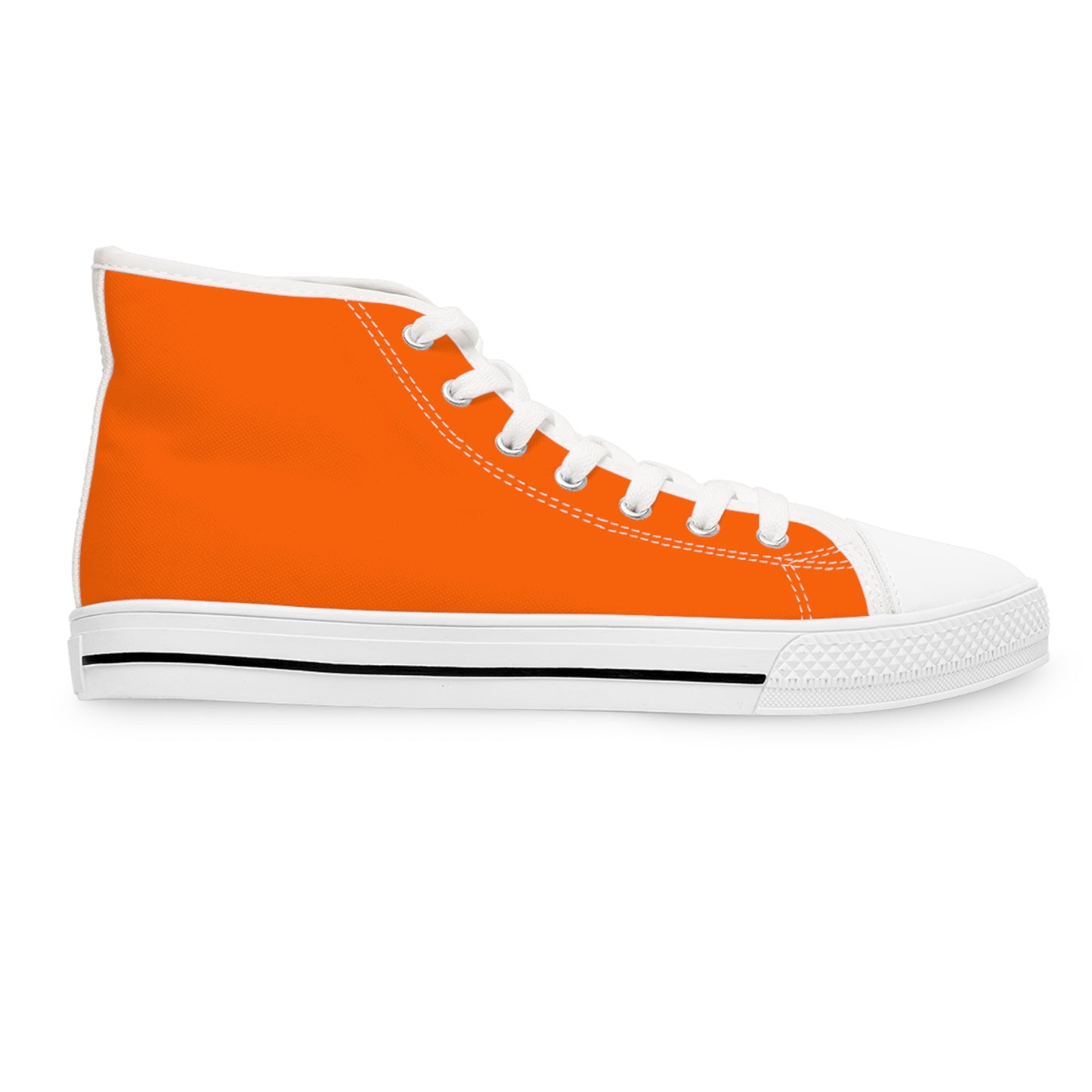 Women's Canvas High Top Solid Color Sneakers - Electric Orange US 12 White sole
