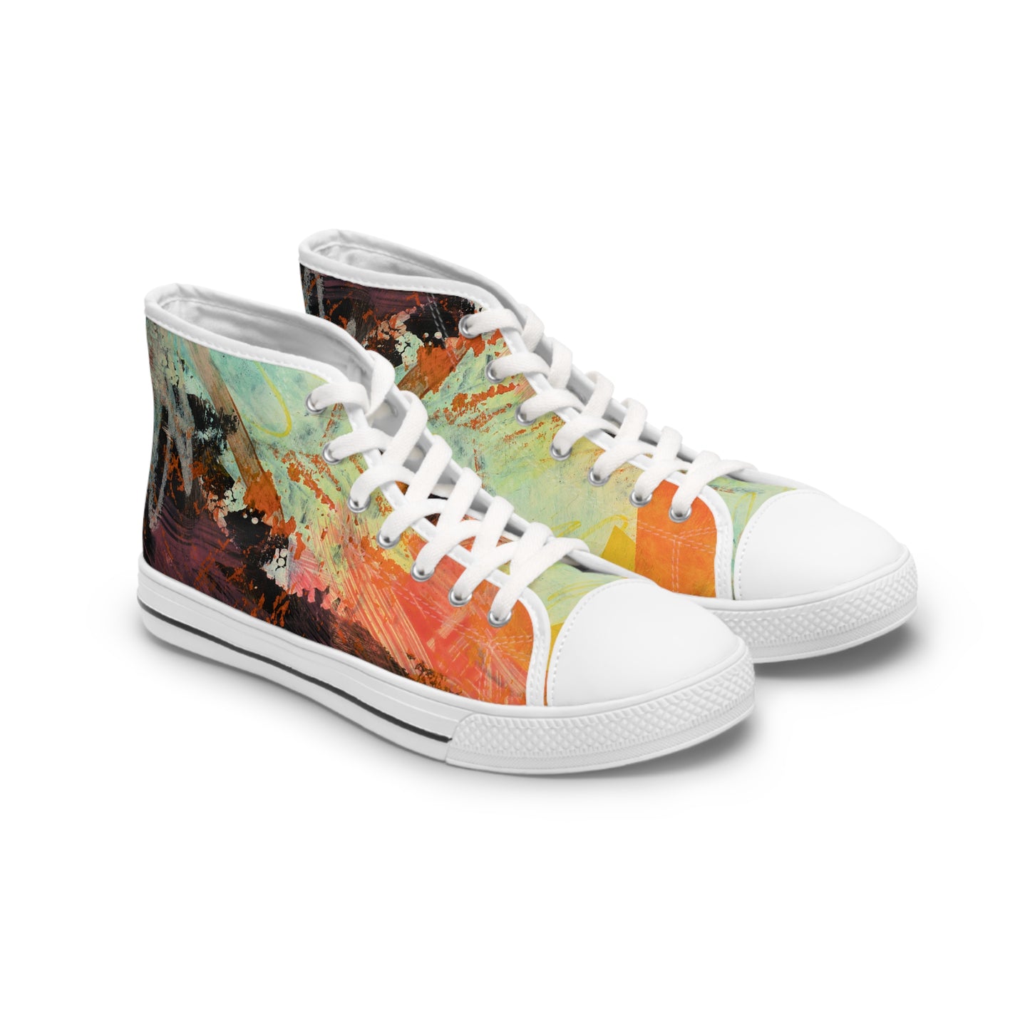 Women's High Top Sneakers - 02870 US 12 White sole