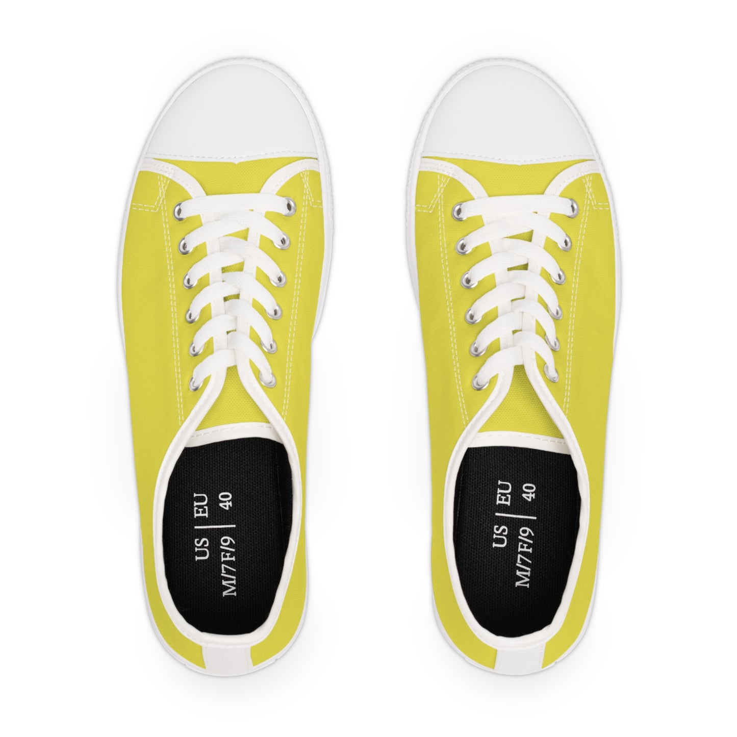 Women's Low Top Sneakers - Yellow US 12 White sole
