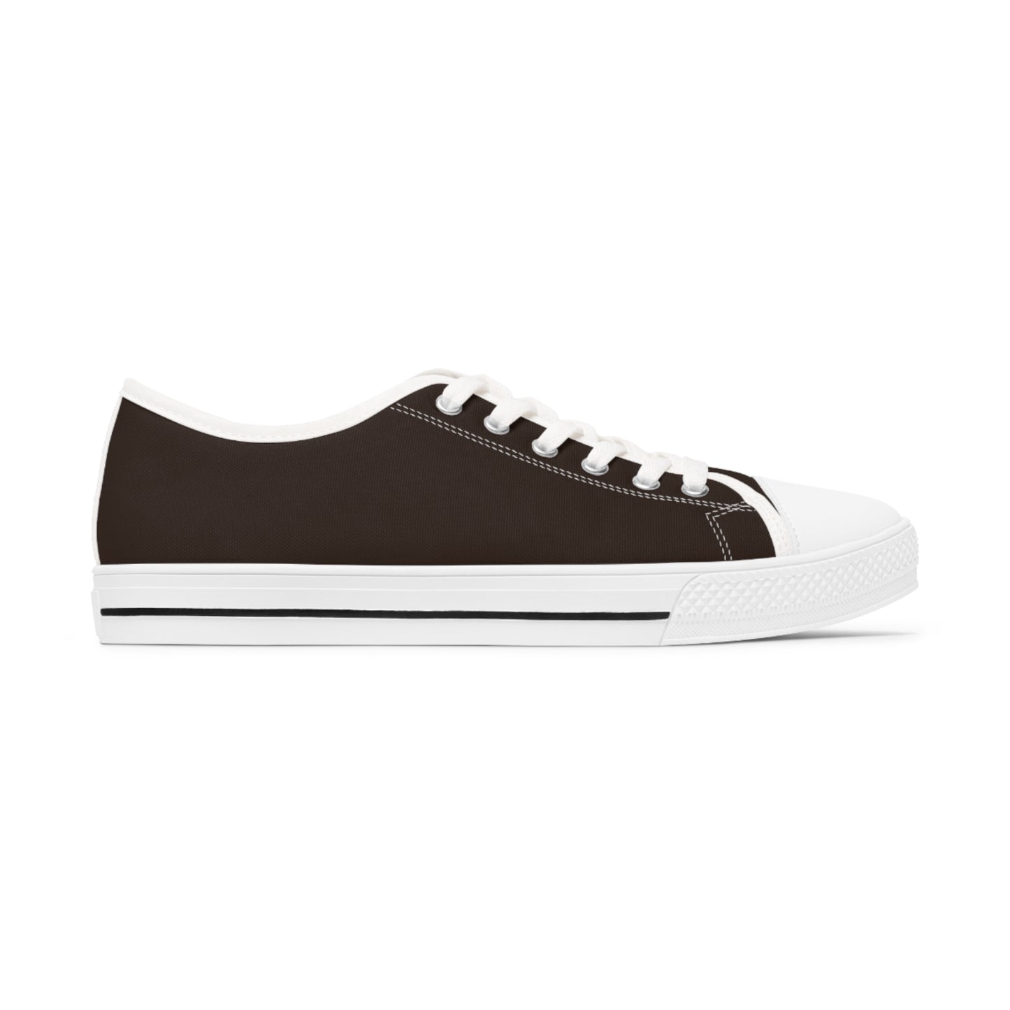 Women's Canvas Low Top Solid Color Sneakers - Chocolate Cherry US 12 White sole