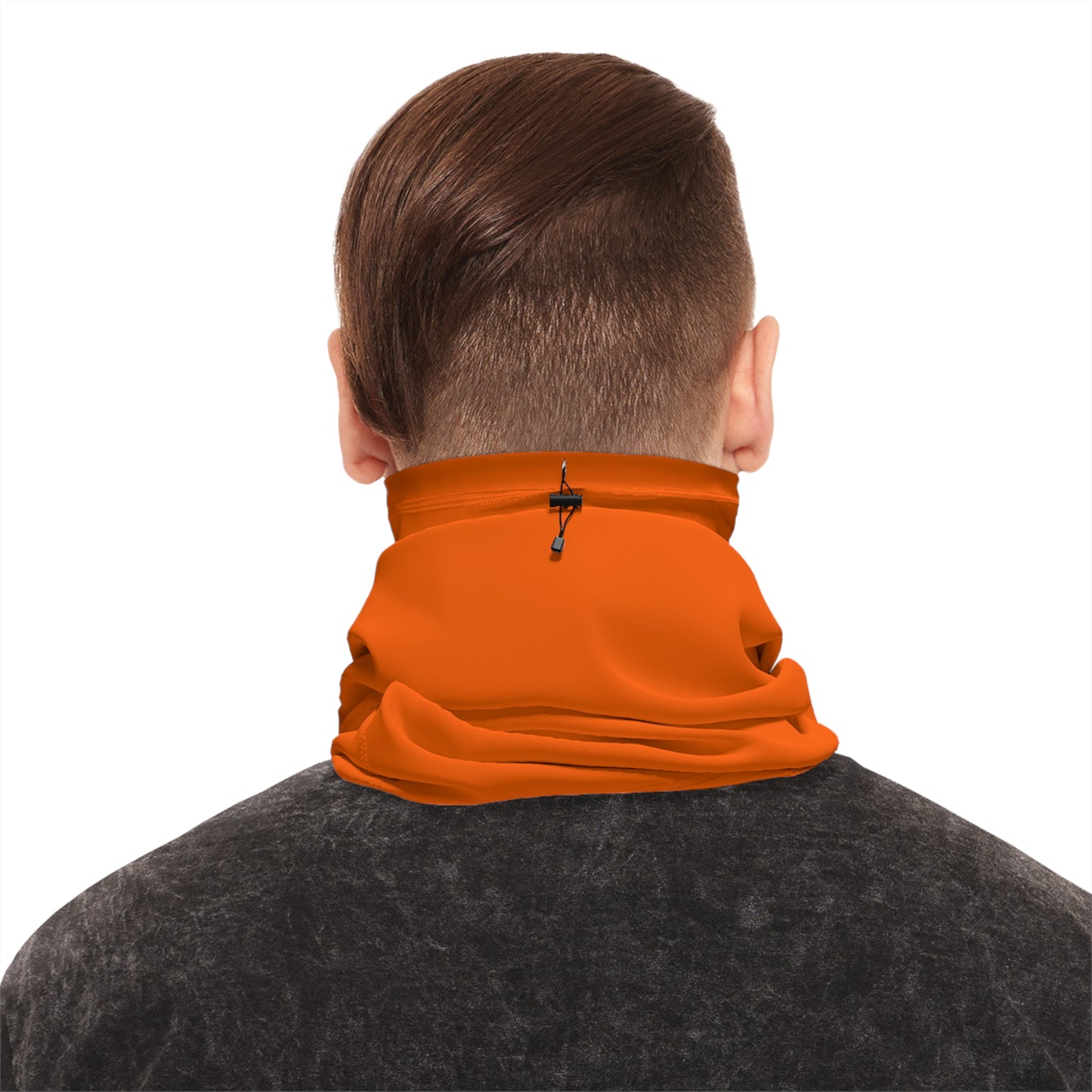 Winter Neck Gaiter With Drawstring - Electric Orange