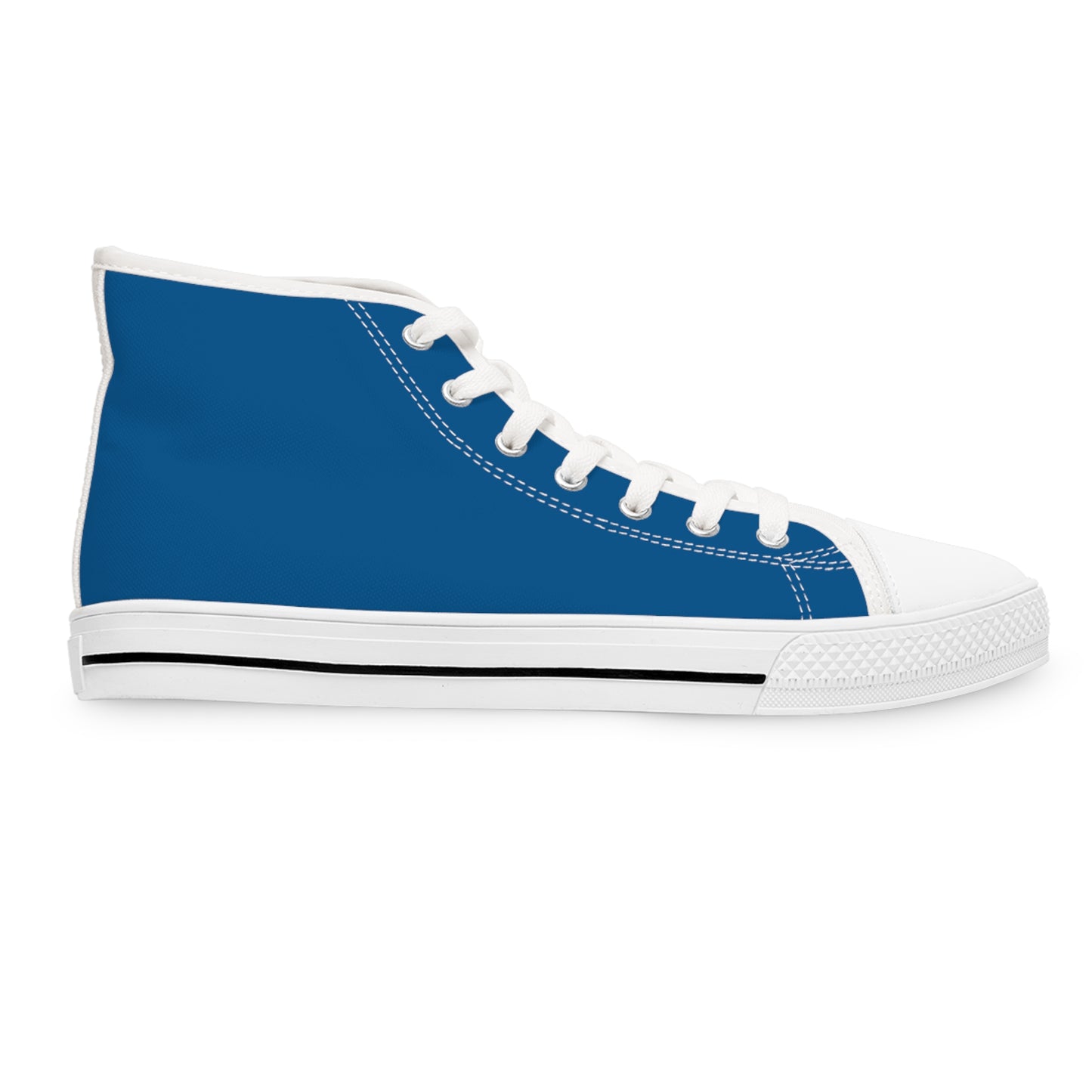 Women's Canvas High Top Solid Color Sneakers - Rich Blue US 12 White sole