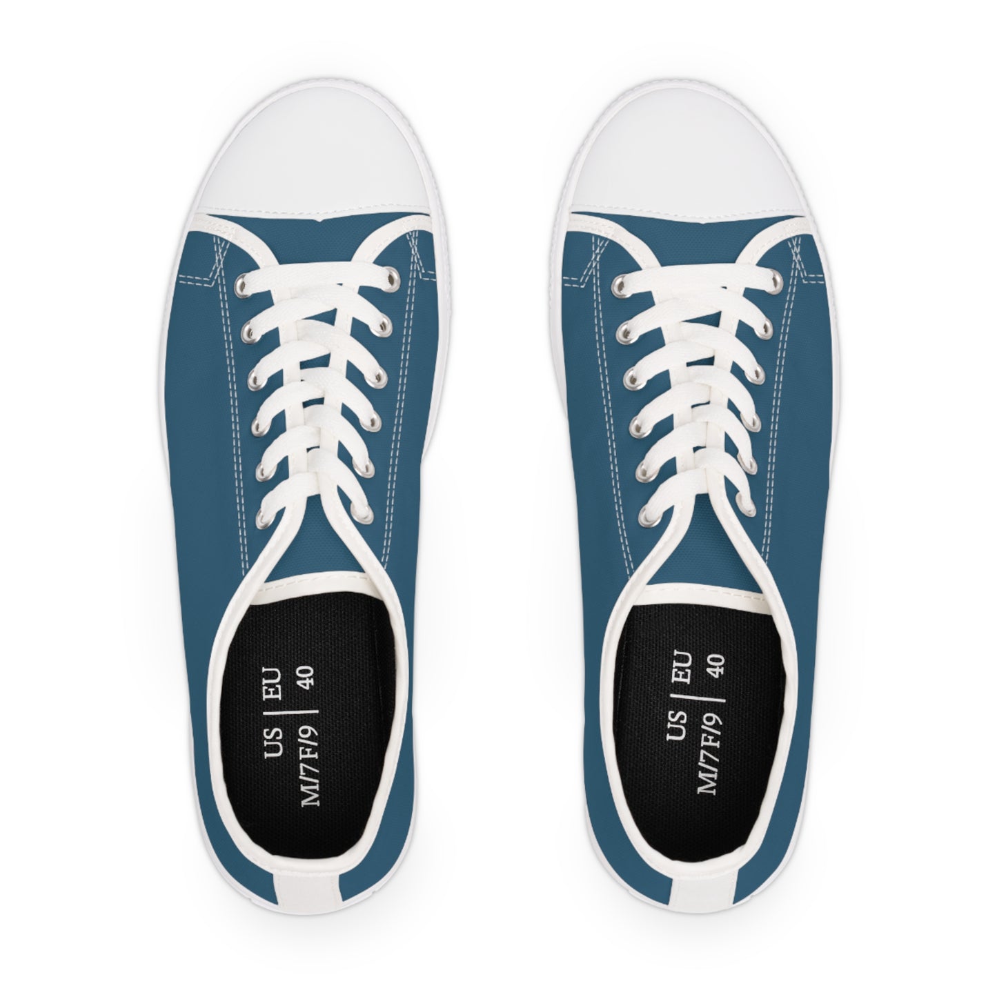 Women's Low Top Sneakers - Dark Blue US 12 White sole