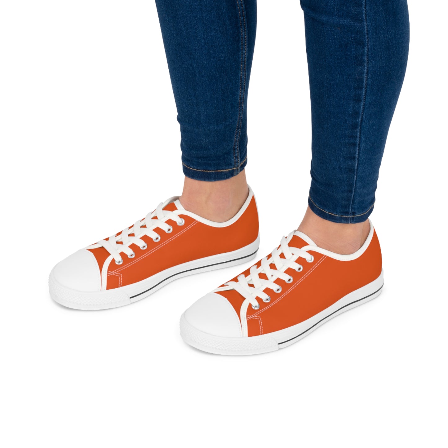 Women's Low Top Sneakers - Dark Orange US 12 White sole