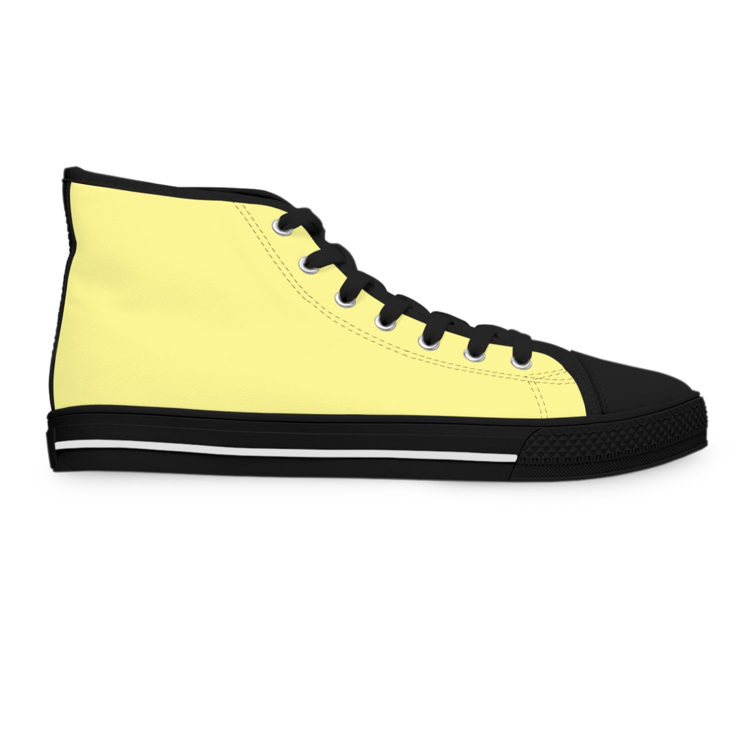 Women's Canvas High Top Solid Color Sneakers - Lemon Yellow US 12 White sole
