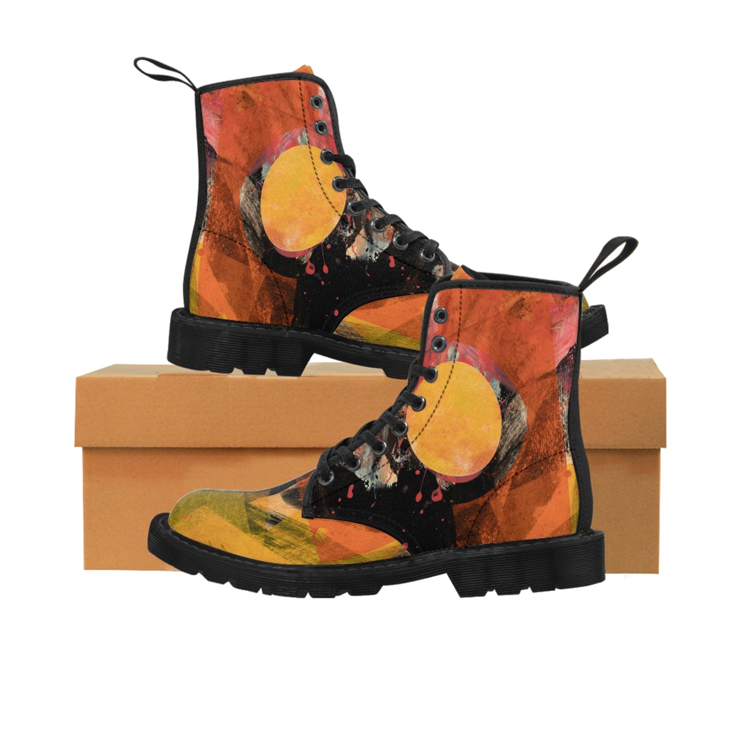 Women's Canvas Boots - 02874 US 11 Black sole