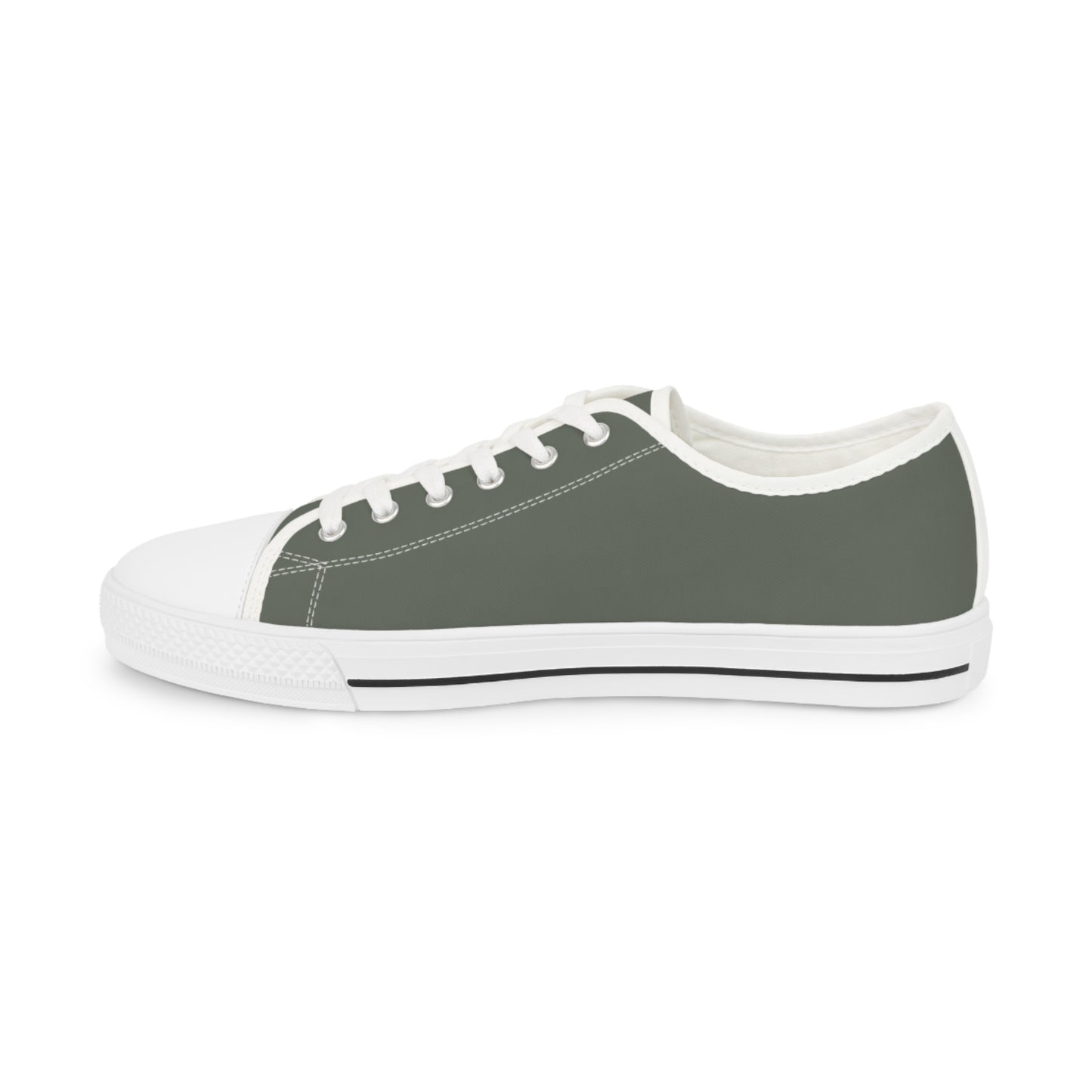 Men's Canvas Low Top Solid Color Sneakers - Drab Olive Gray US 14 Black sole