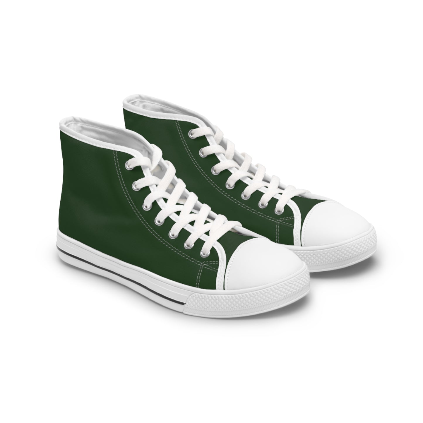 Women's Canvas High Top Solid Color Sneakers - Hunter Green US 12 White sole