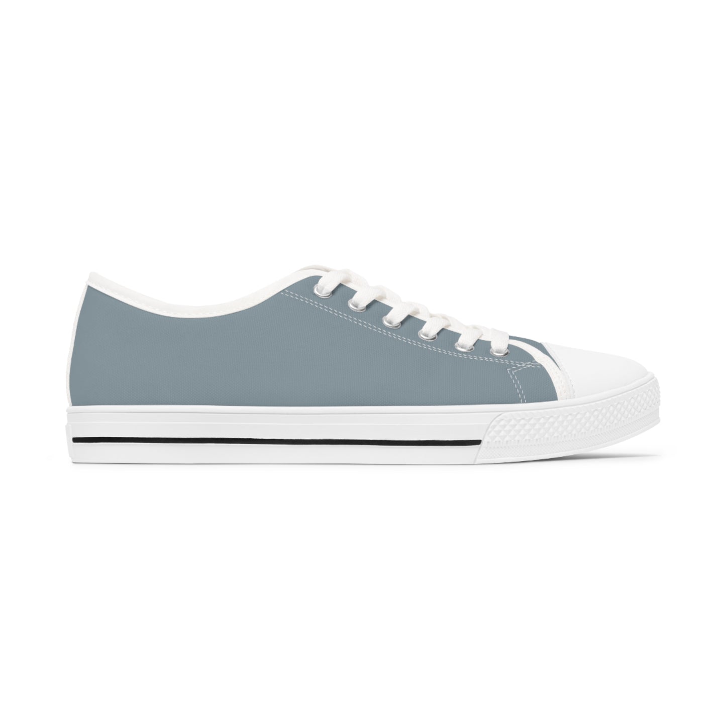 Women's Canvas Low Top Solid Color Sneakers - Storm Gray US 12 White sole