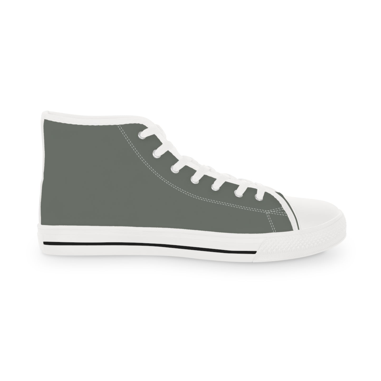 Men's Canvas High Top Solid Color Sneakers - Drab Olive Gray US 14 White sole