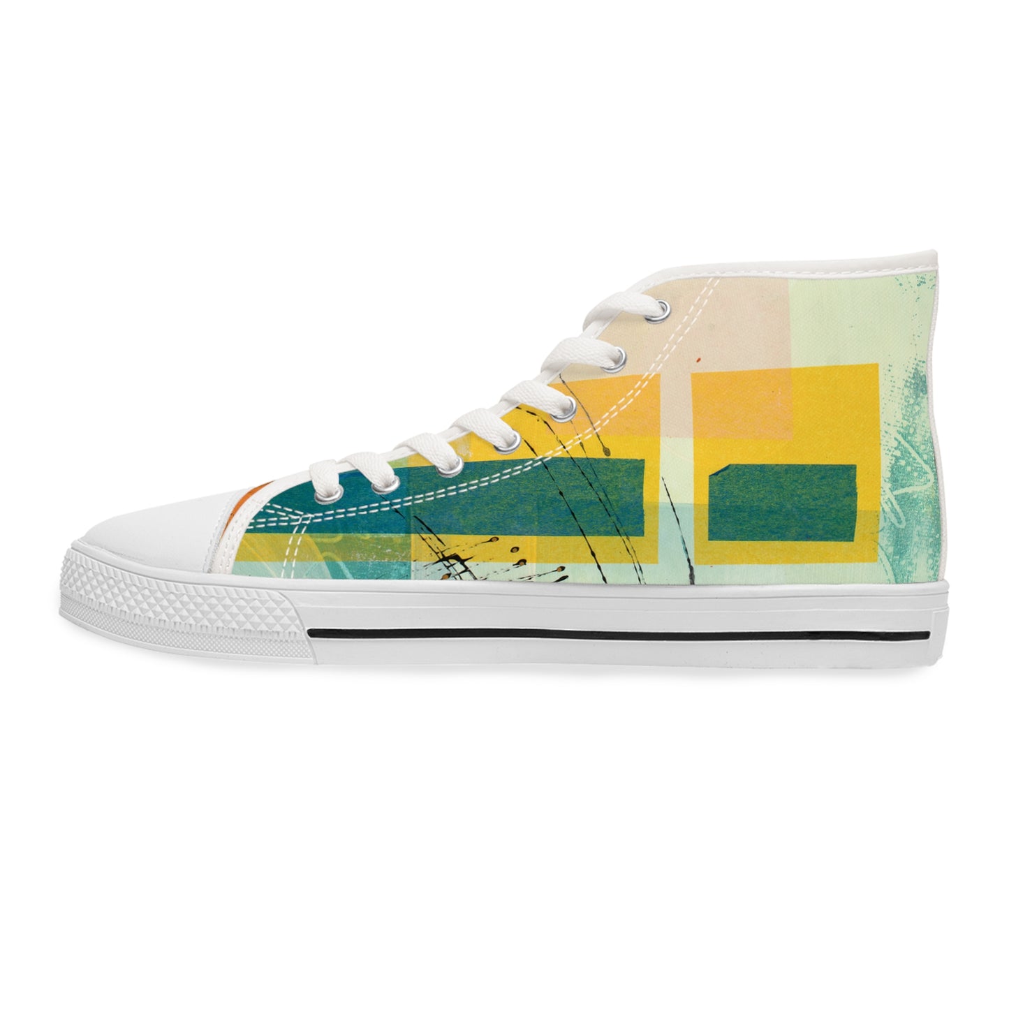 Women's High Top Sneakers - 02878 US 12 White sole