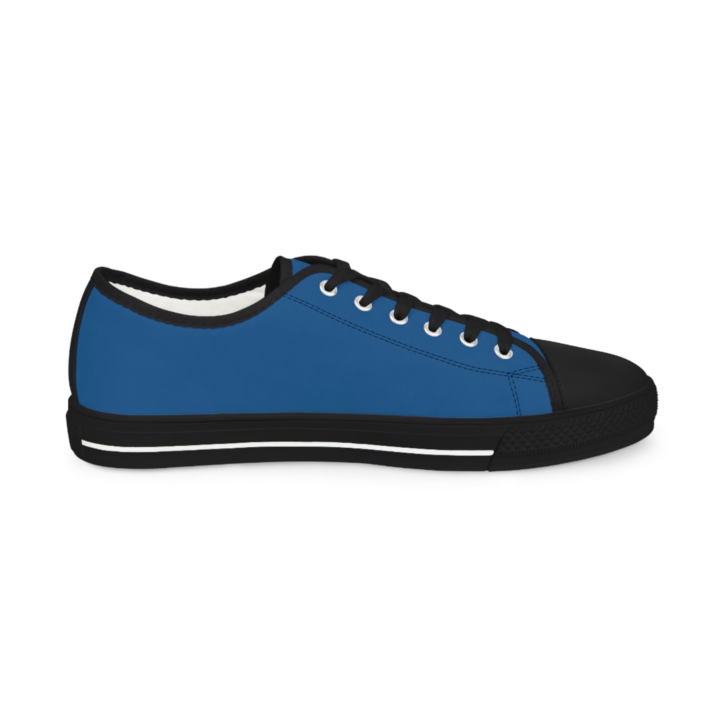 Men's Canvas Low Top Solid Color Sneakers - Rich Blue US 14 Black sole