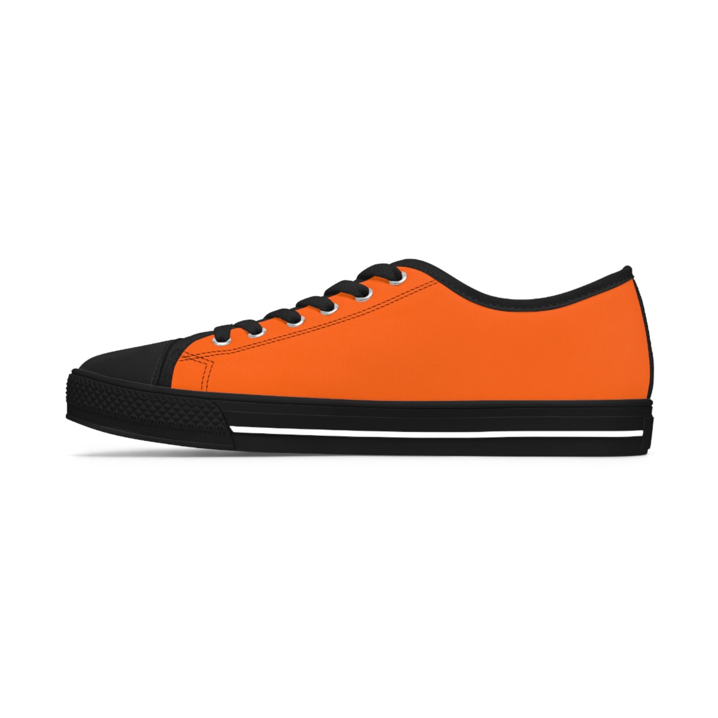 Women's Canvas Low Top Solid Color Sneakers - Electric Orange US 12 White sole