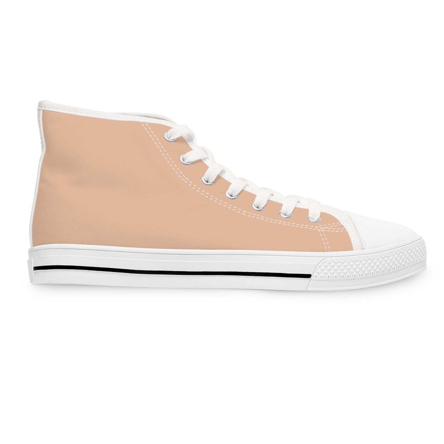 Women's Canvas High Top Solid Color Sneakers - Orange Cream US 12 White sole