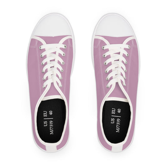 Women's Canvas Low Top Solid Color Sneakers - Faded Bubblegum US 12 White sole