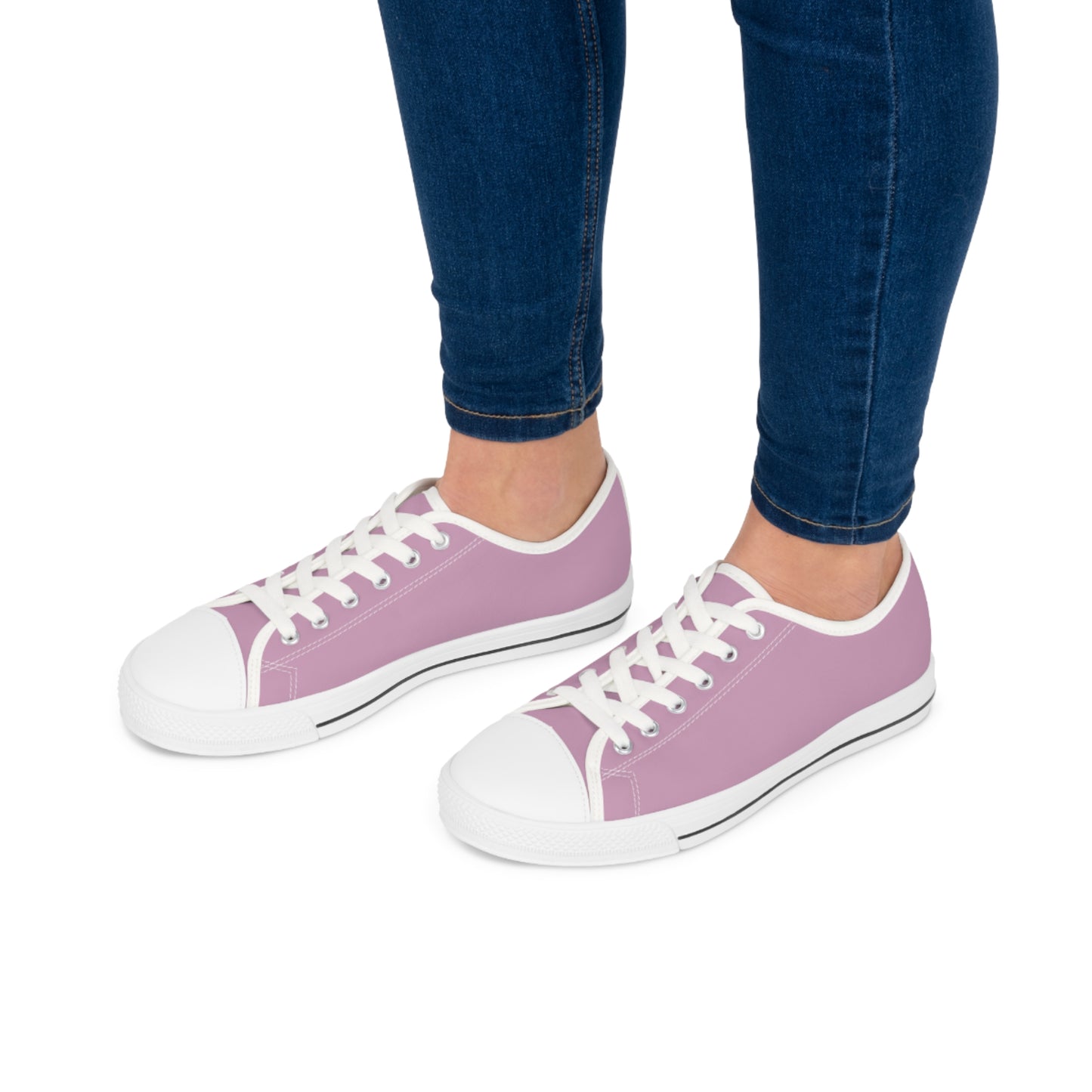 Women's Canvas Low Top Solid Color Sneakers - Faded Bubblegum US 12 White sole