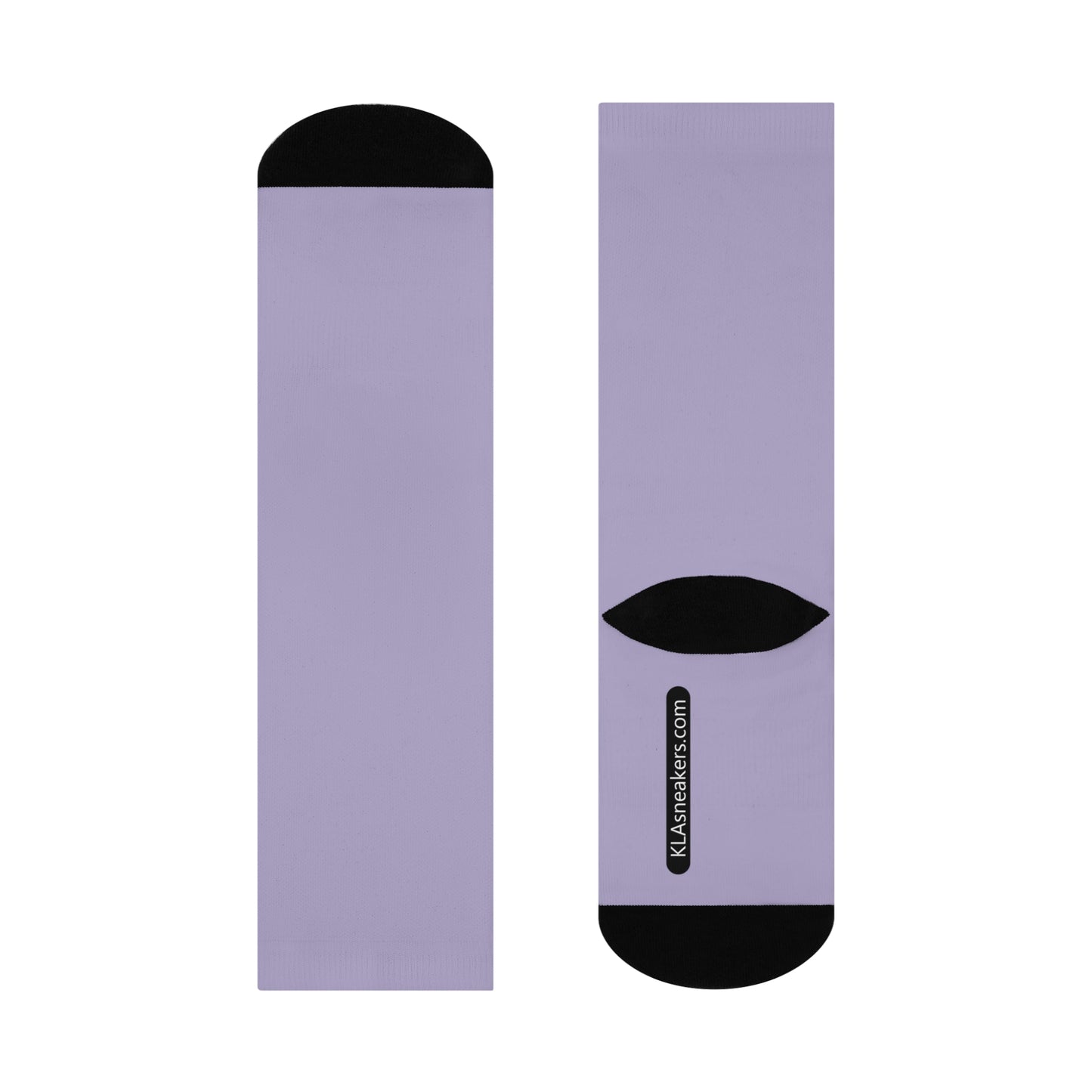 Unisex Crew Socks - Light Purple White One size 3/4 Crew