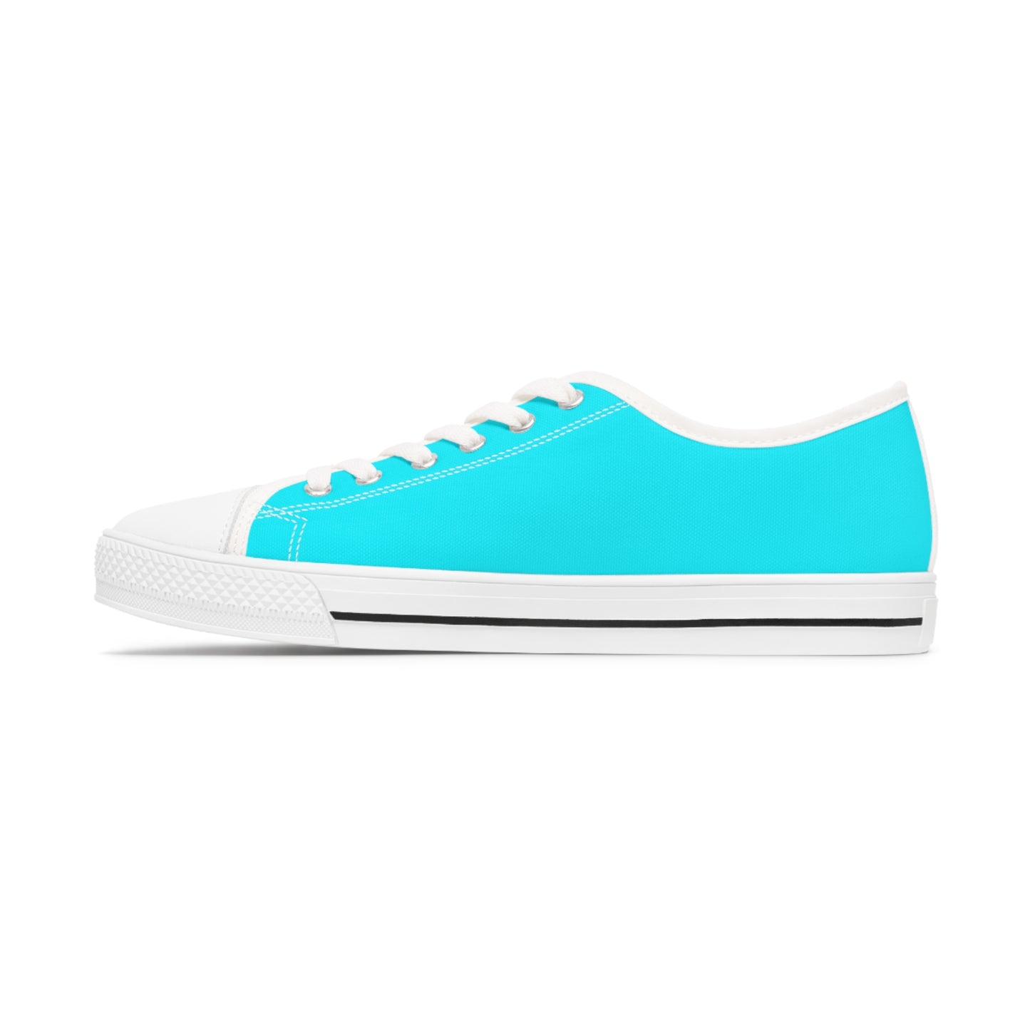 Women's Canvas Low Top Solid Color Sneakers - Cool Pool Aqua Blue US 12 White sole
